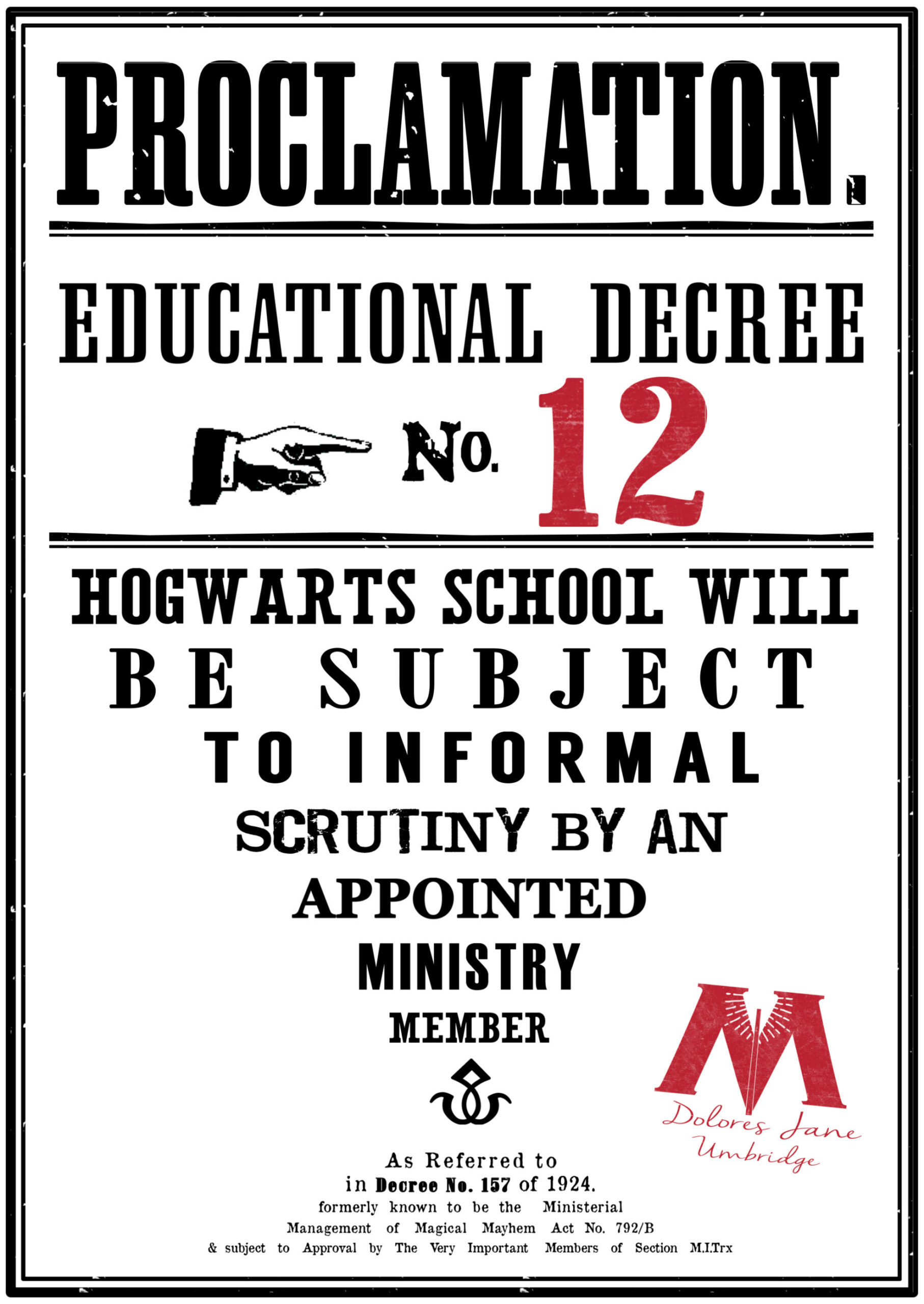 Harry Potter Educational Decrees {Free Printables} - Paper Trail for Harry Potter Printable Posters Free