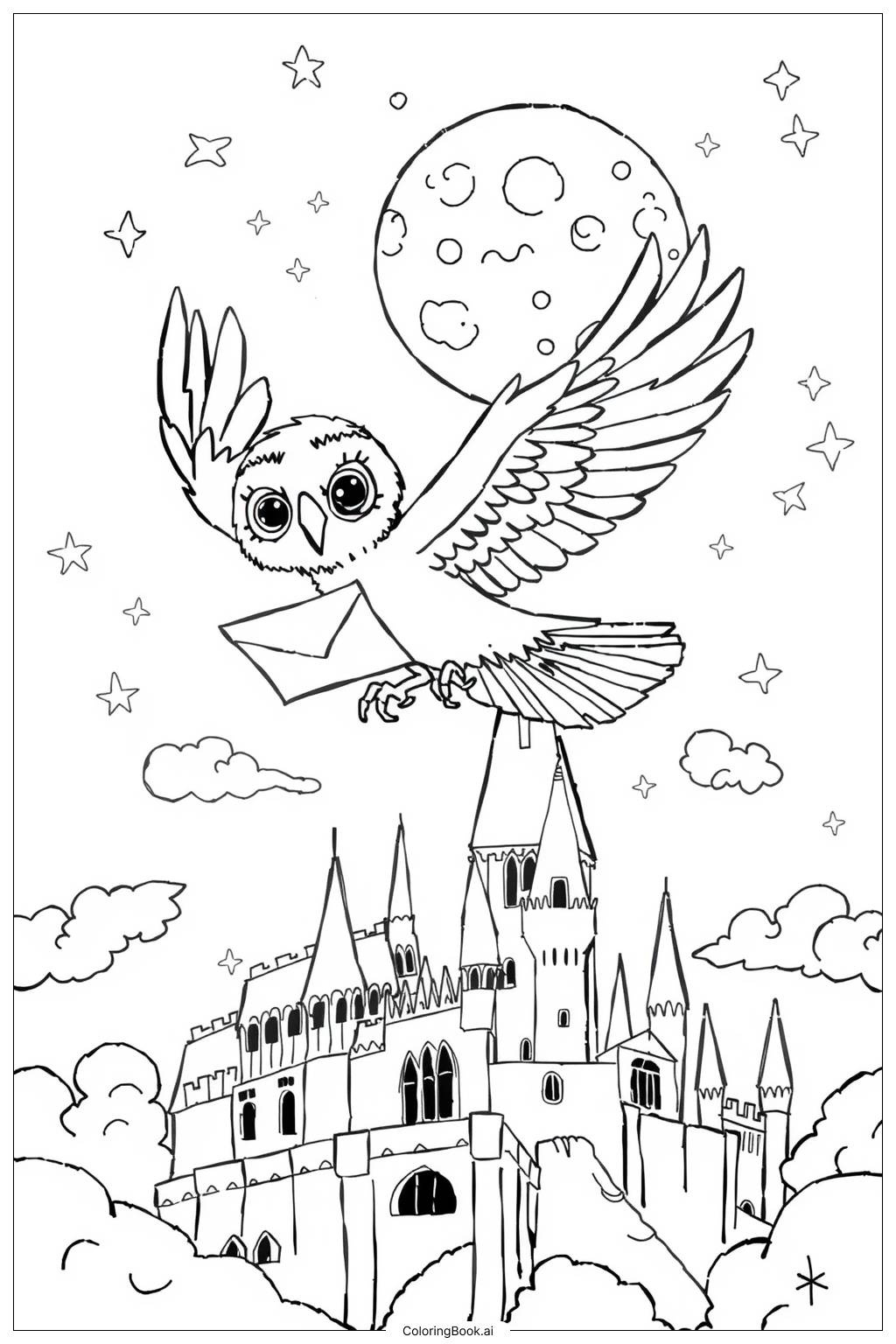 Harry Potter Owl Post-2 Coloring Page (Free Pdf&amp;amp;Png Printable) for Harry Potter OWL Post Printable