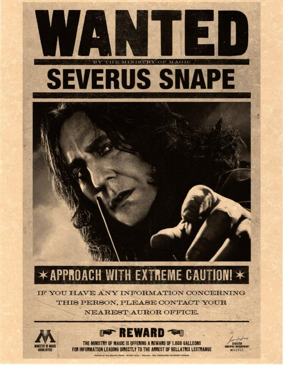 Harry Potter Severus Snape Wanted Prop Print | Estatesales throughout Harry Potter Wanted Signs Printable