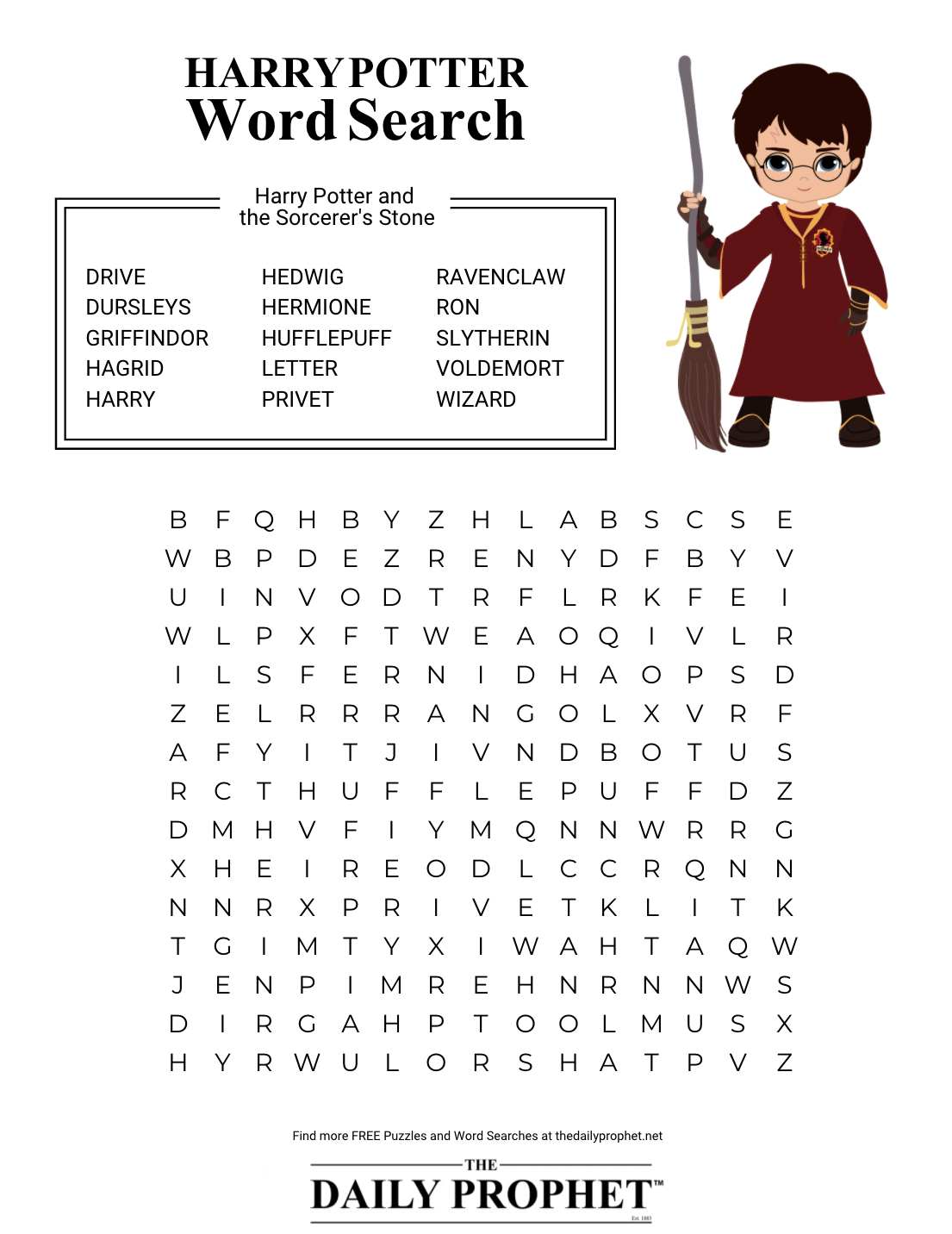 Harry Potter Word Search | Harry Potter And The Sorcerers Stone throughout Harry Potter Word Search Free Printable