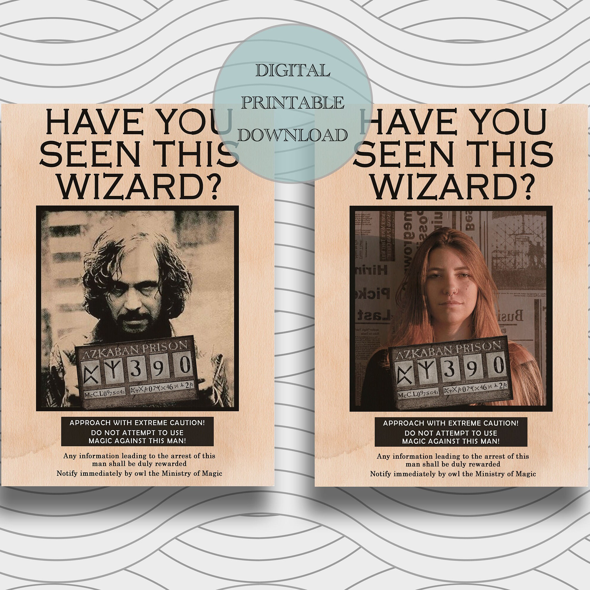 Have You Seen This Wizard Karte Digitales Poster Druckbares throughout Harry Potter Have You Seen This Wizard Printable