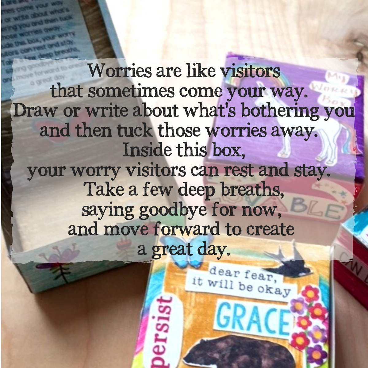 Help Kids Manage Worries: Engaging Craft Project For Anxiety in Printable Worry Box Poem