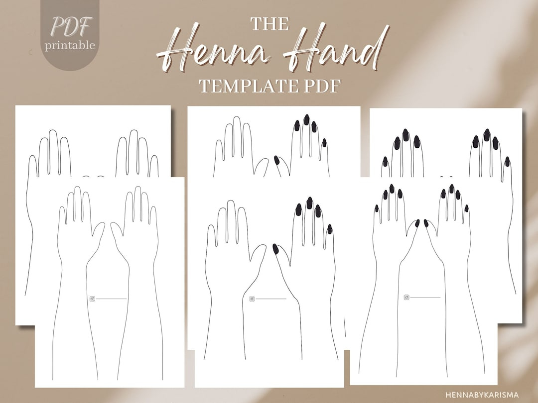 Henna Hand Arm Templates: Hand Practice Templates, Henna Art throughout Printable Hand Template For Henna