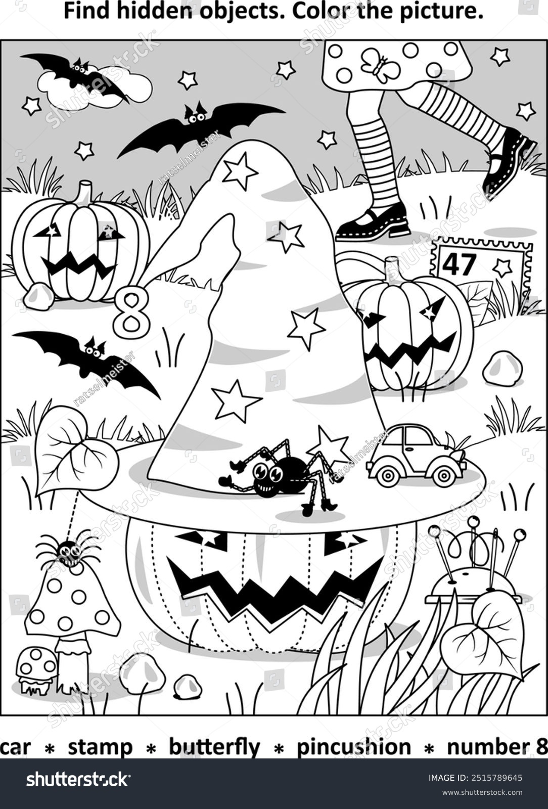 Hidden Object Games Halloween Photos And Images | Shutterstock for Halloween Seek And Find Picture Printables