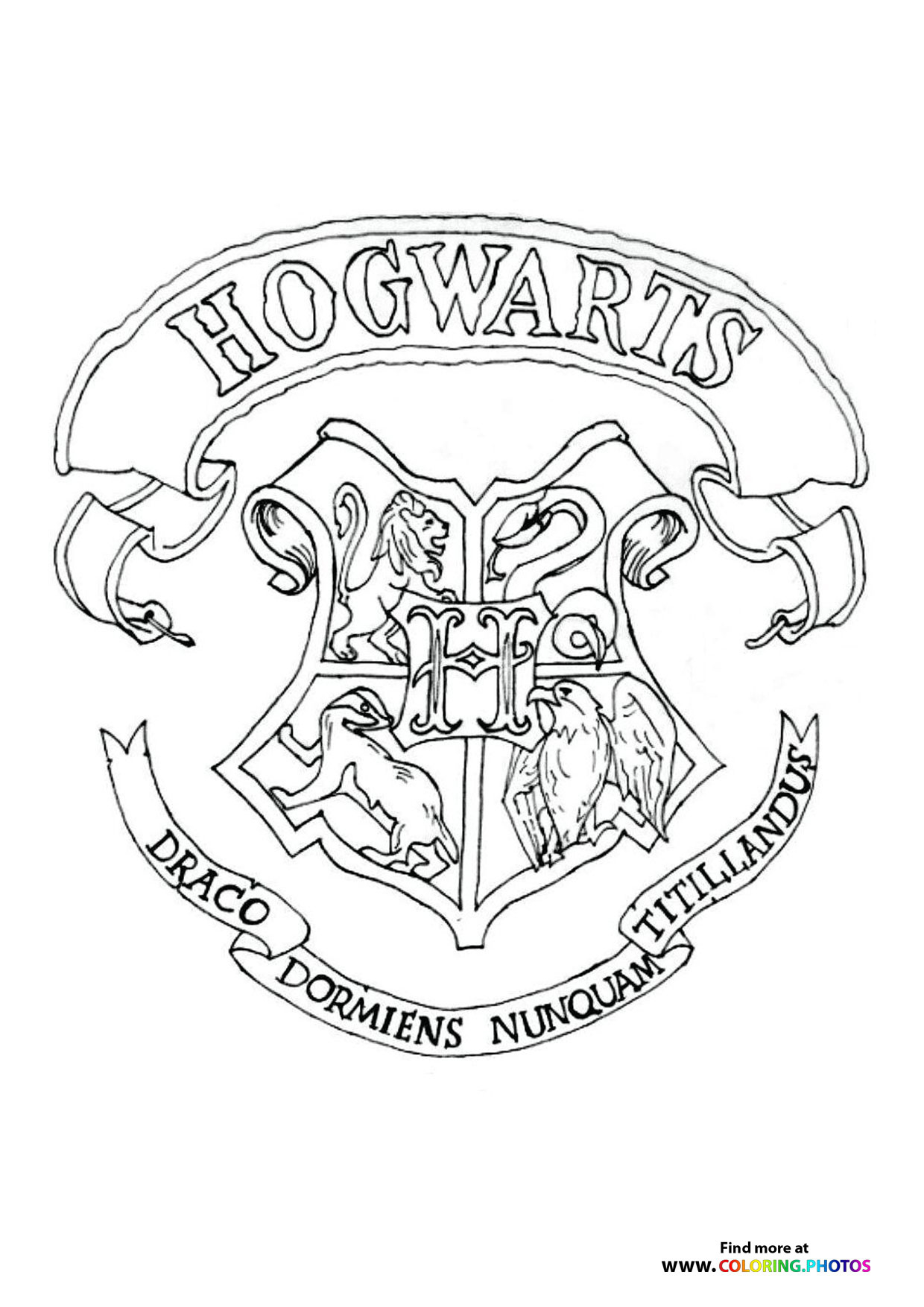 Hogwarts Crest - Coloring Pages For Kids inside Harry Potter Printable Crests