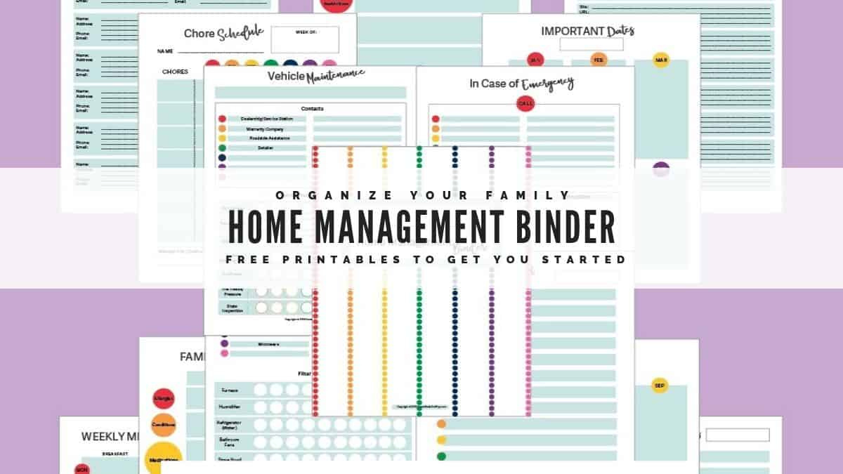 Home Management Binder - Get Your Family Organized inside Home Management Binder Printables Free