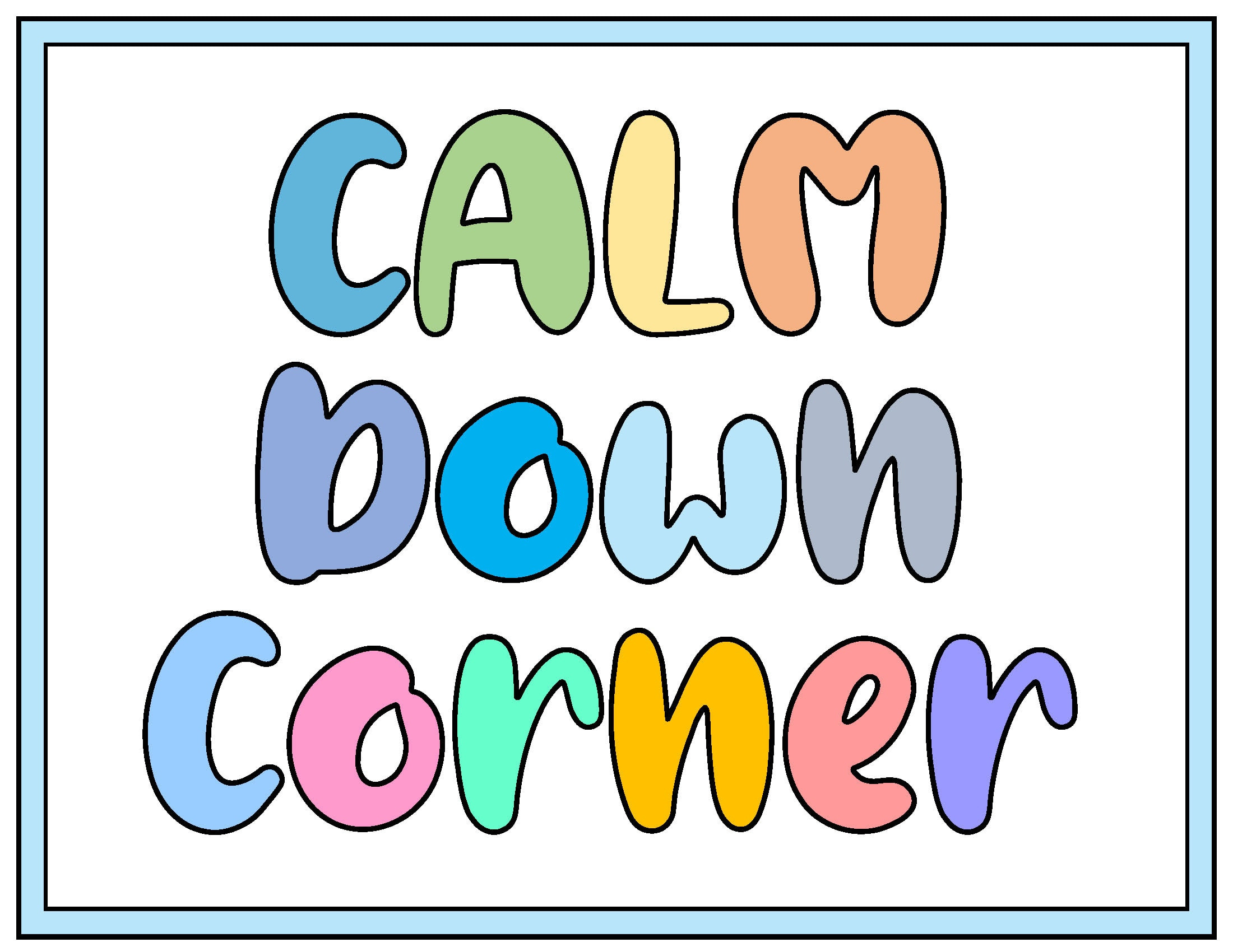 Free Calm Down Corner Printables FREE Printable HQ