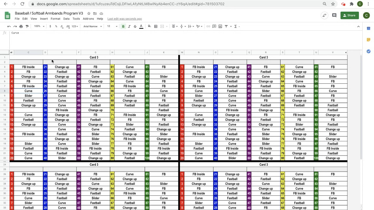 How To Create Baseball / Softball Call-Sheet And Armband Software @ Www.coachingtimesavers intended for Free Printable Softball Wristband Template Excel