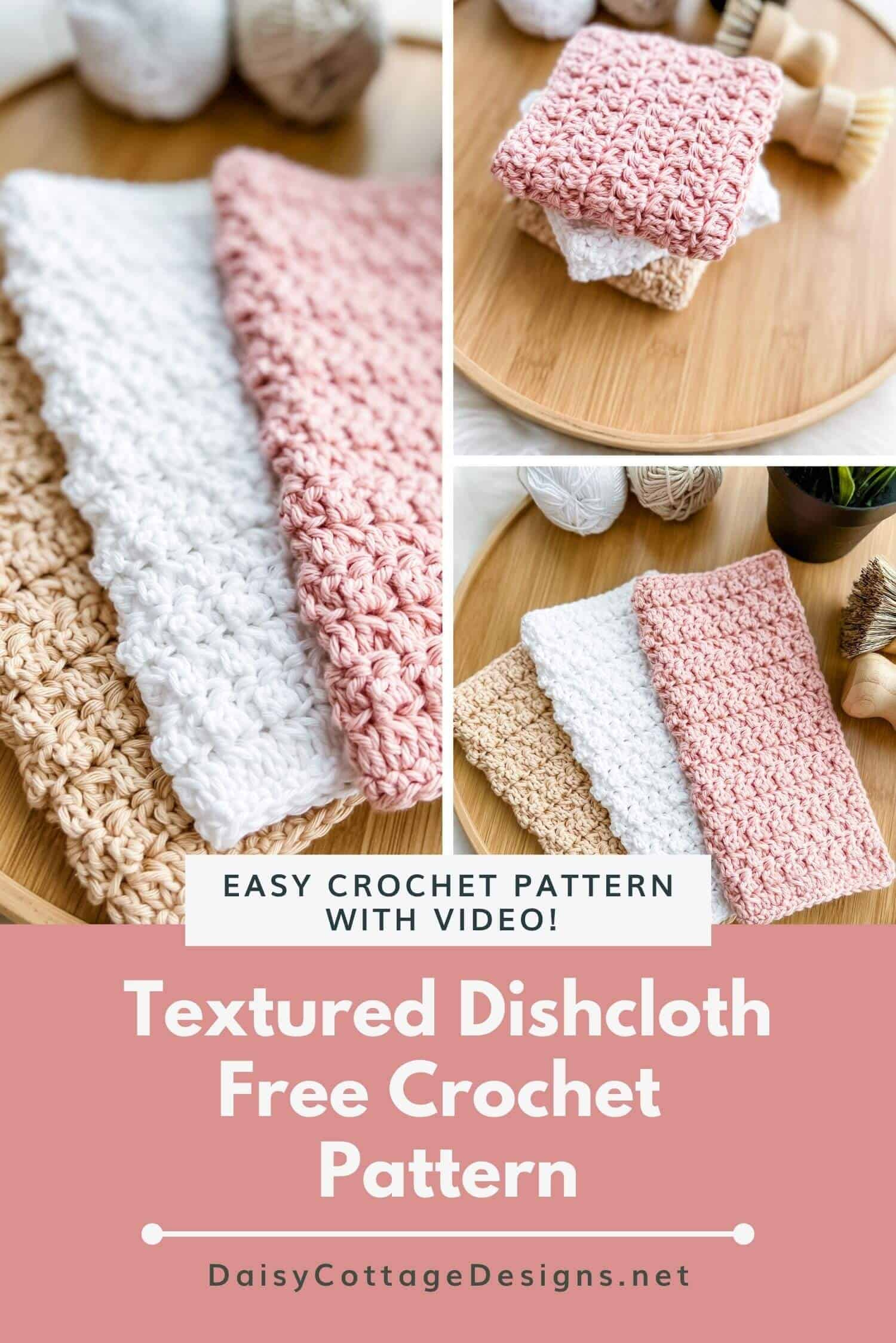 How To Crochet A Textured Dishcloth [Easy Dishcloth Crochet Pattern] regarding Free Printable Crochet Dishcloth Patterns