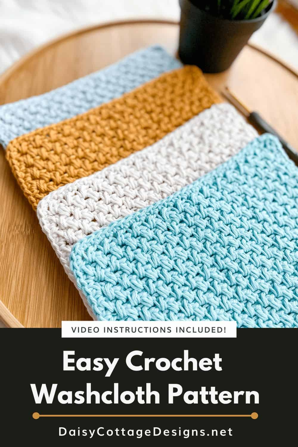 How To Crochet A Washcloth - Daisy Cottage Designs with regard to Free Printable Crochet Dishcloth Patterns