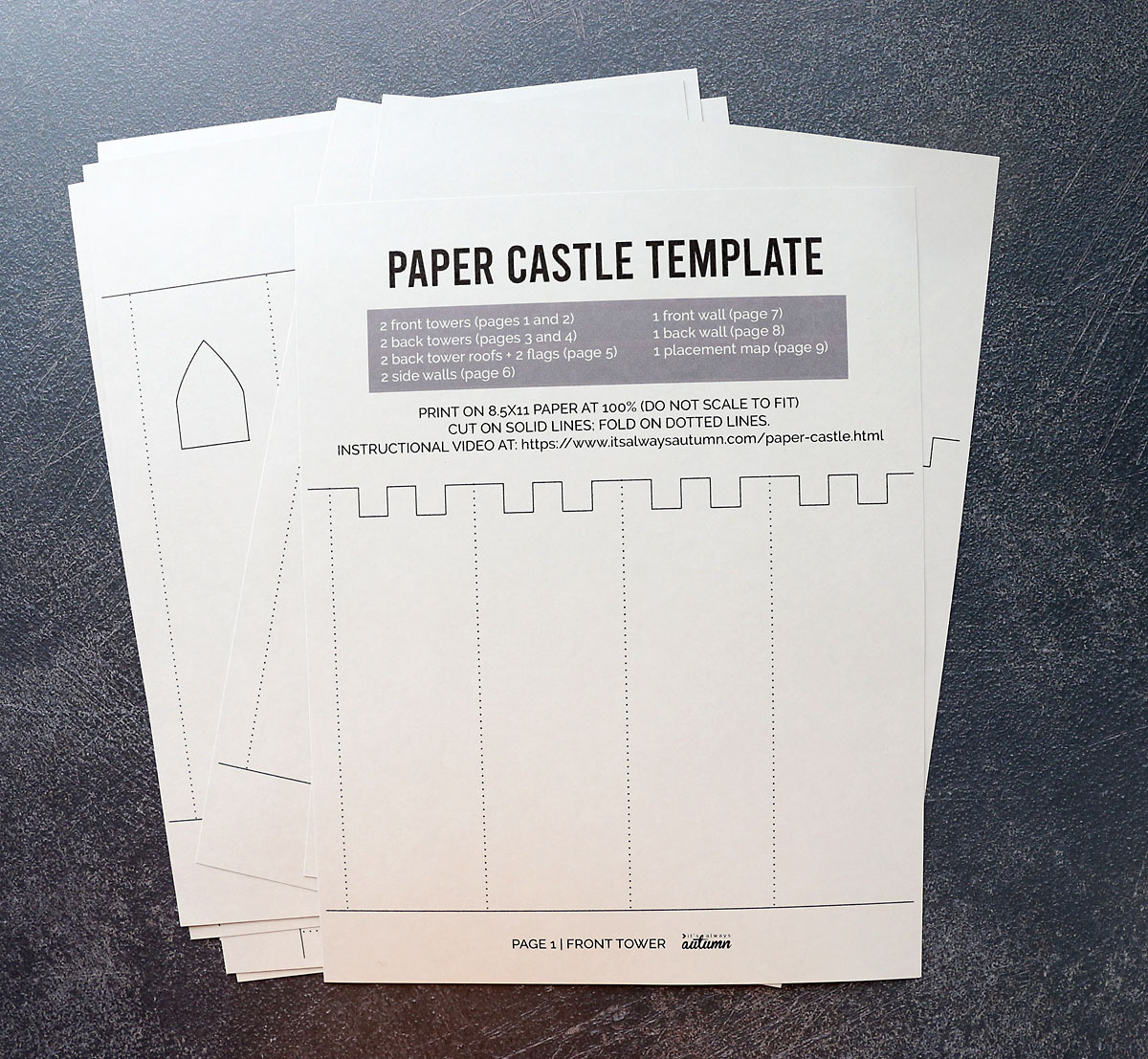 How To Make A Paper Or Cardboard Castle - It&amp;#039;S Always Autumn intended for Cut Out Castle Template Printable