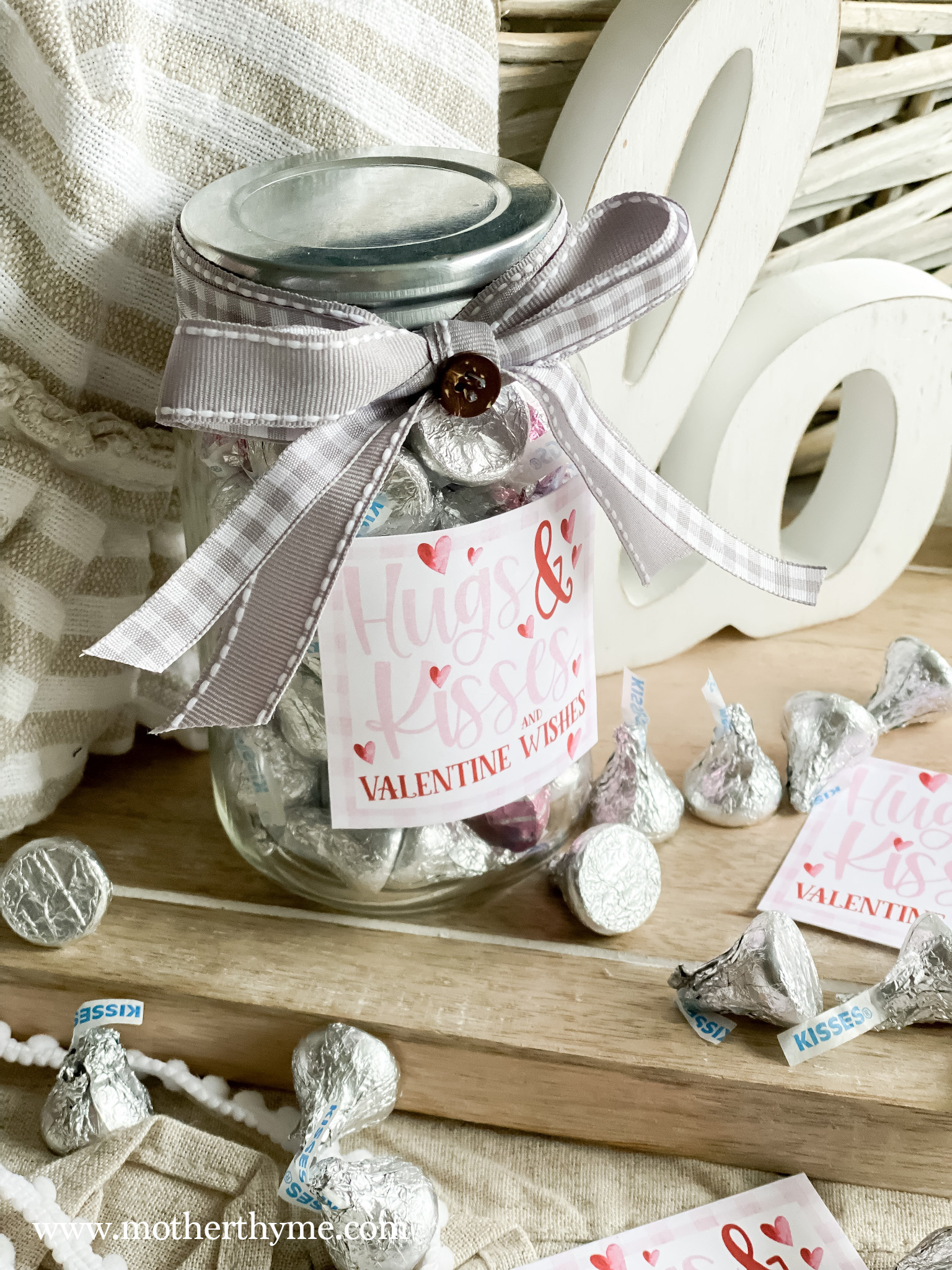 Hugs &amp;amp; Kisses Valentine&amp;#039;S Day Gift Jar – Free Printable Gift Tags throughout Free Printable Hugs and Kisses Tags