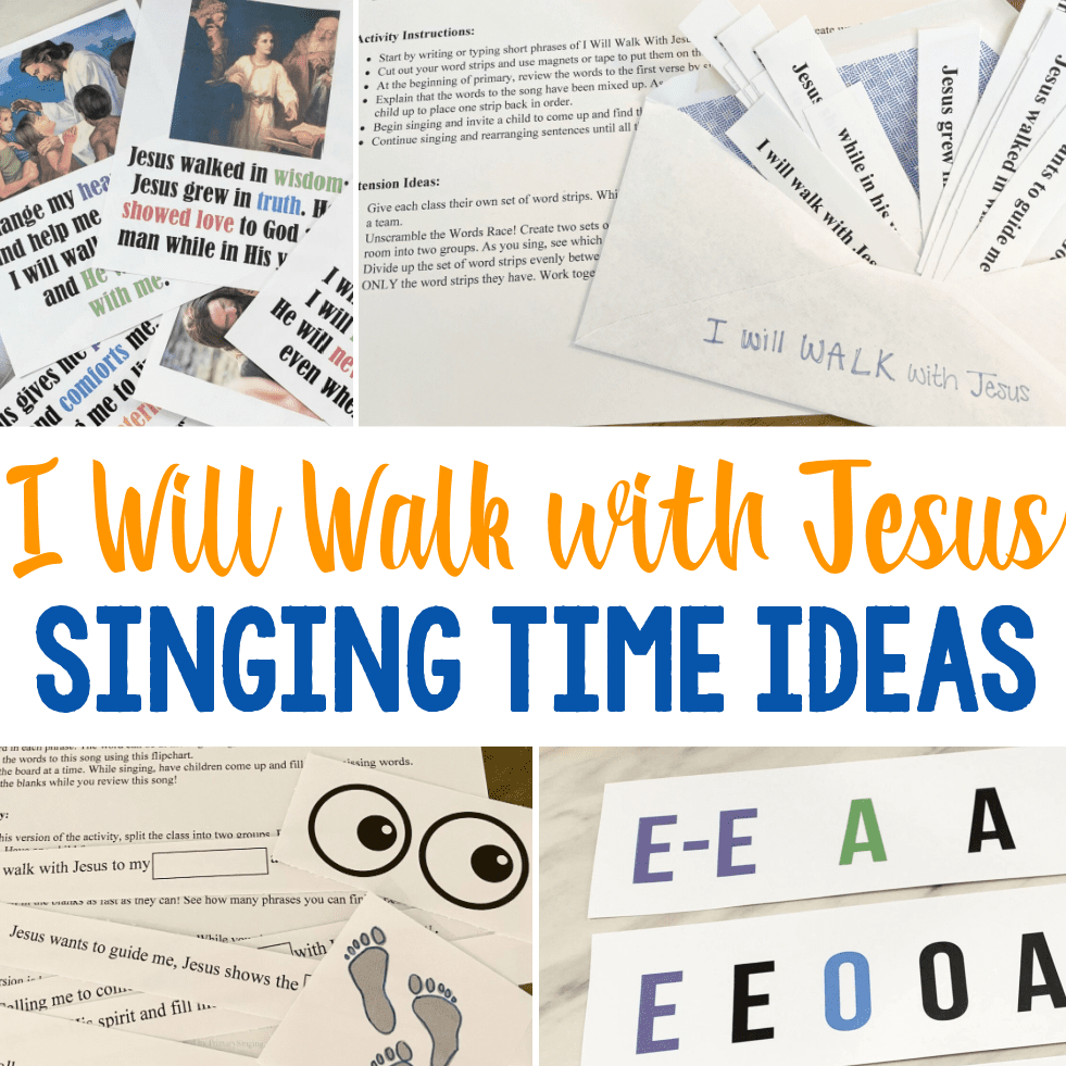 I Will Walk With Jesus Flip Chart &amp;amp; Lyrics - Primary Singing regarding I Will Walk with Jesus Lyrics Printable