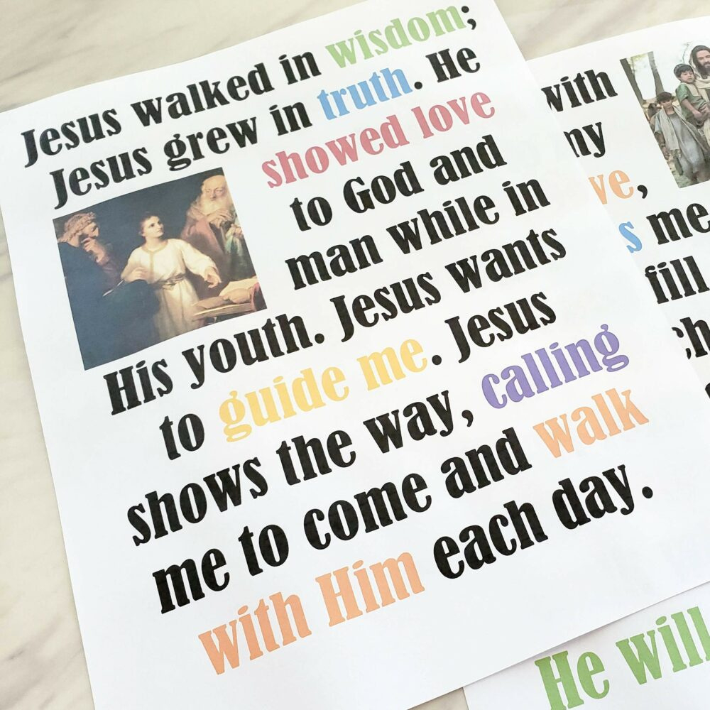 I Will Walk With Jesus Flip Chart &amp;amp; Lyrics - Primary Singing with regard to I Will Walk with Jesus Lyrics Printable