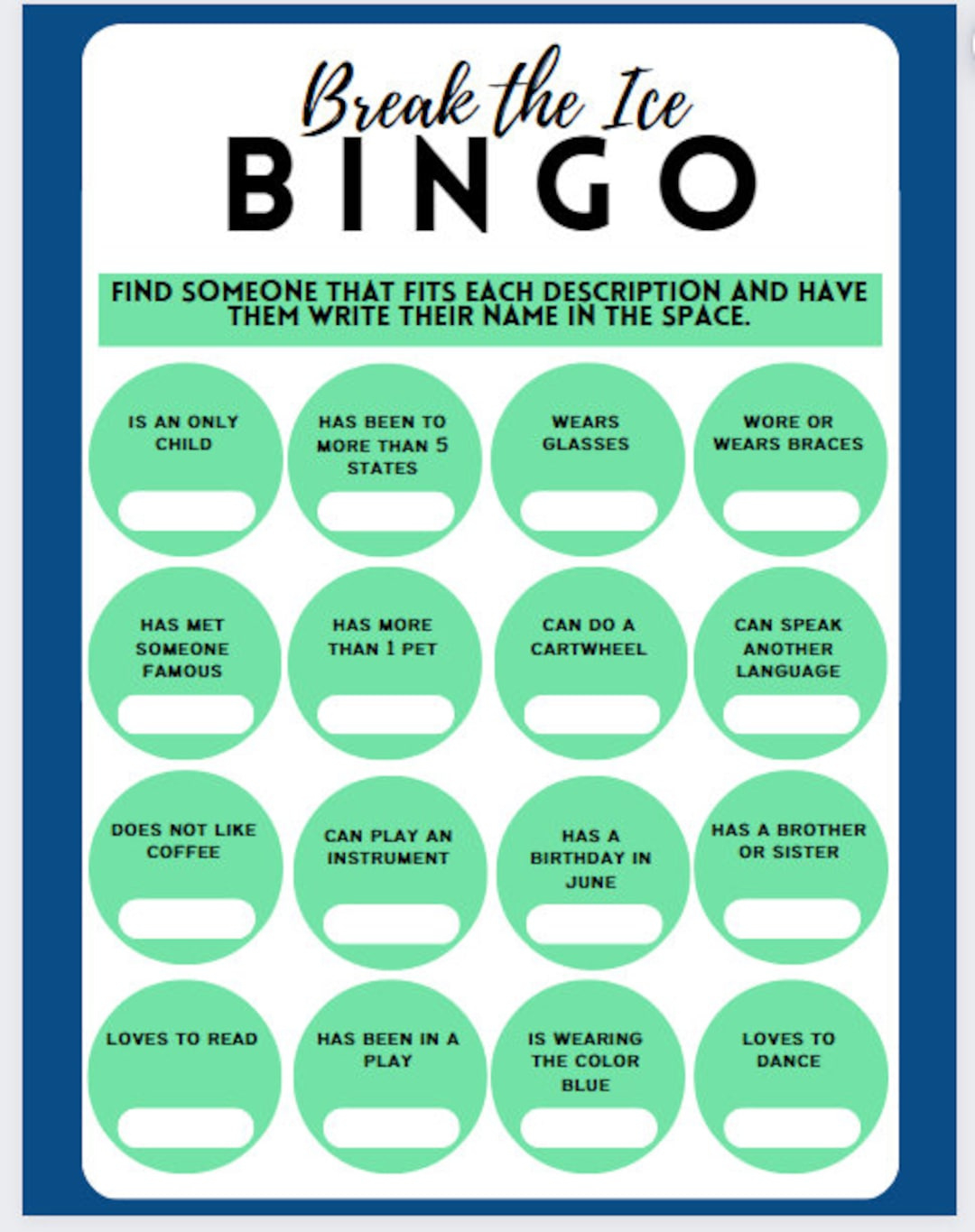 Icebreaker Bingo 100% Anpassbare Canva Vorlage (3 Karten) Für Den Klassenraum Oder Team Building - Etsy.de inside Ice Breaker Bingo Cards