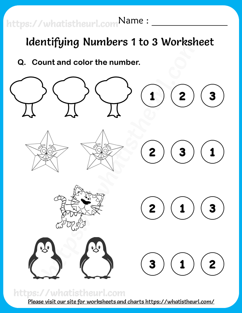 Identifying Numbers 1 To 3 Worksheets For Pre-K - Your Home Teacher throughout Identifying Numbers Worksheet Printable
