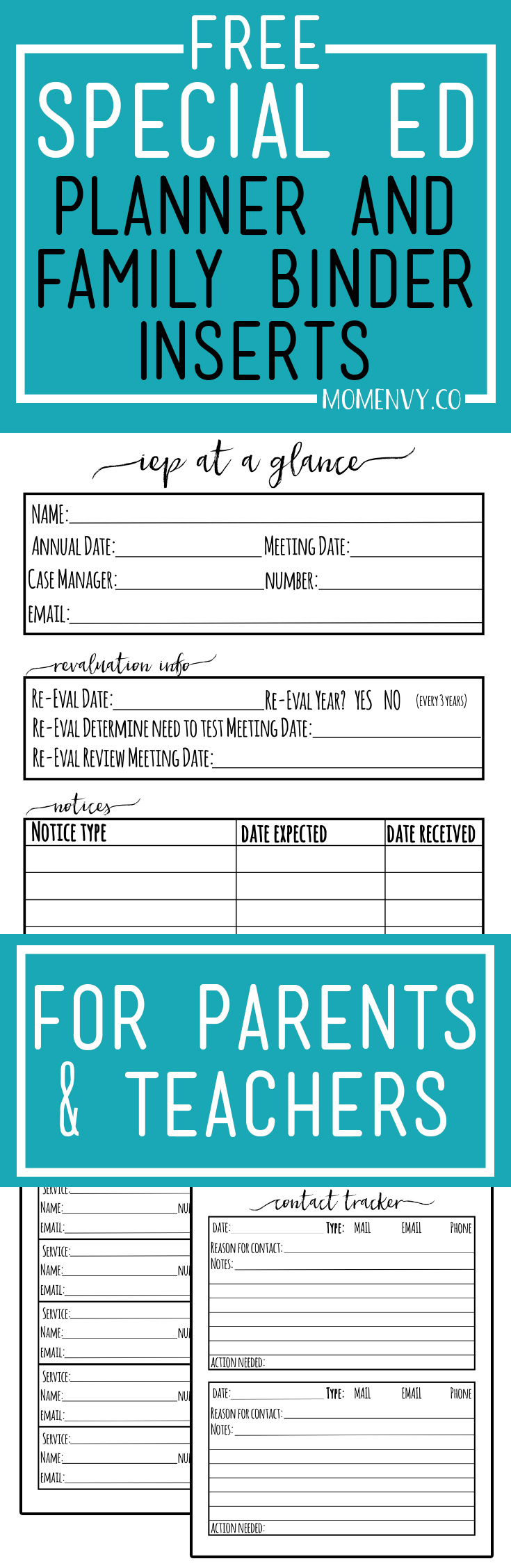 Iep Binder - Free Special Education Planner Inserts intended for Free Iep Binder Printables For Parents