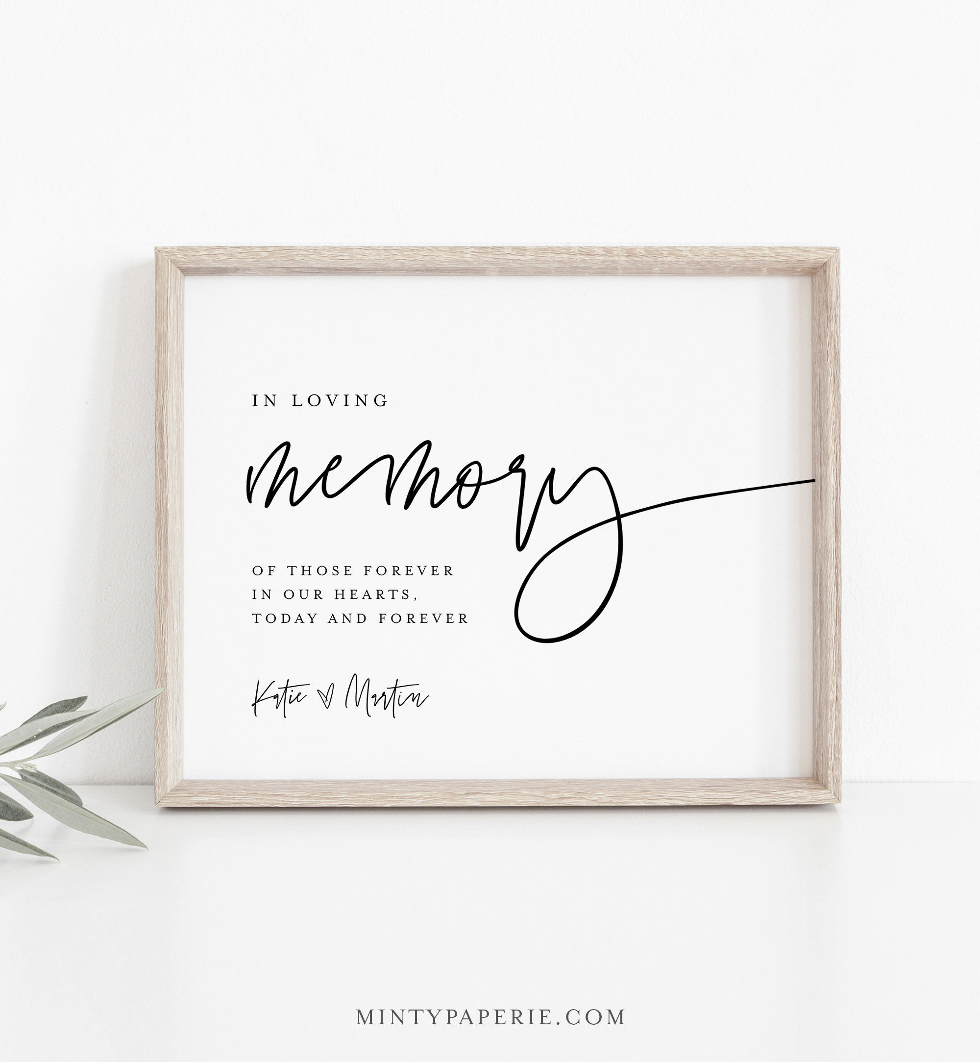 In Loving Memory Sign, Instant Download, Editable Text, Printable regarding In Loving Memory Wedding Sign Printable