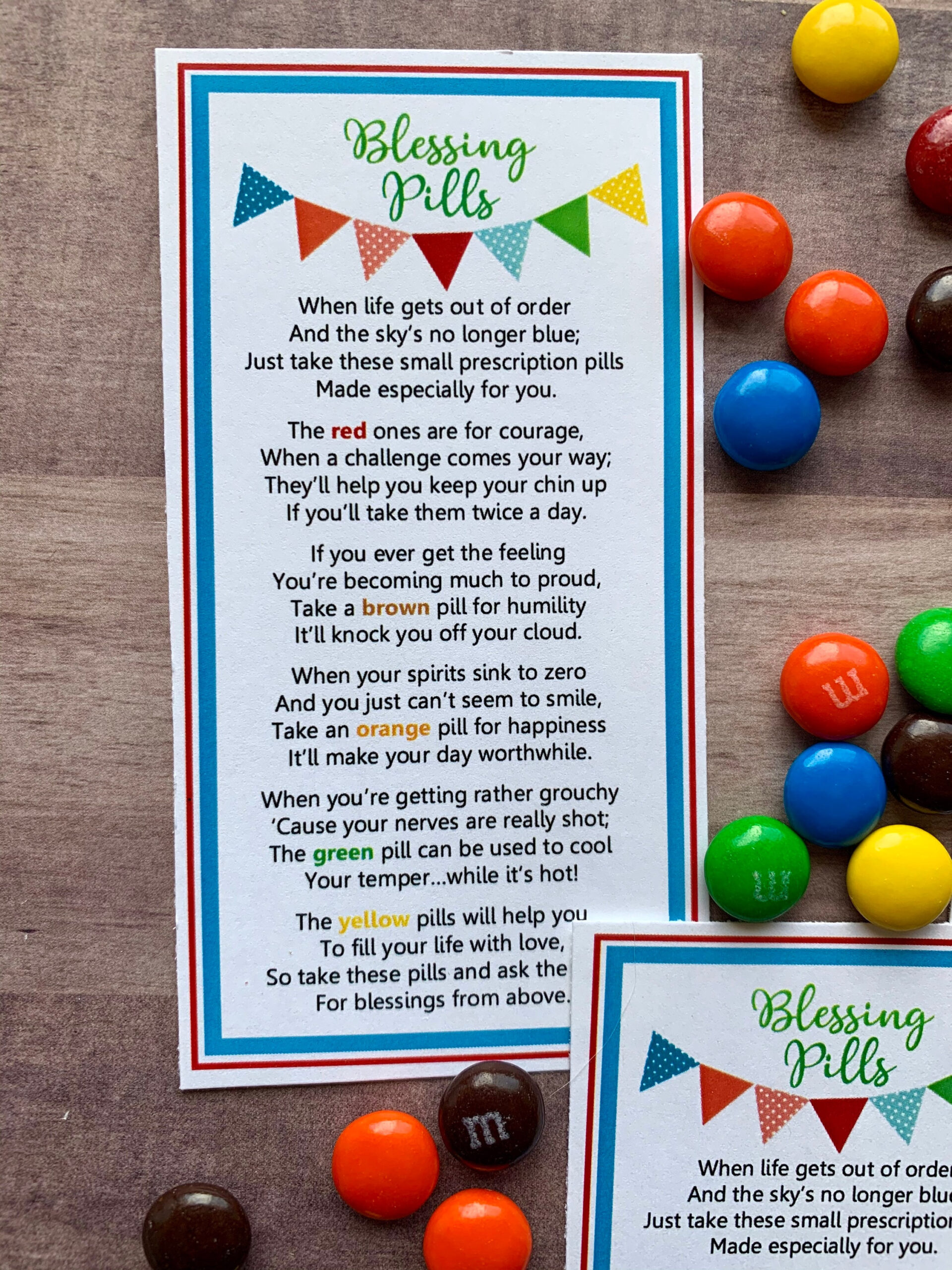 Instant Download M&amp;amp;Ms Blessing Pills Printables Tags Gifts Treats in M&amp;amp;amp;M Blessing Pills Free Printable