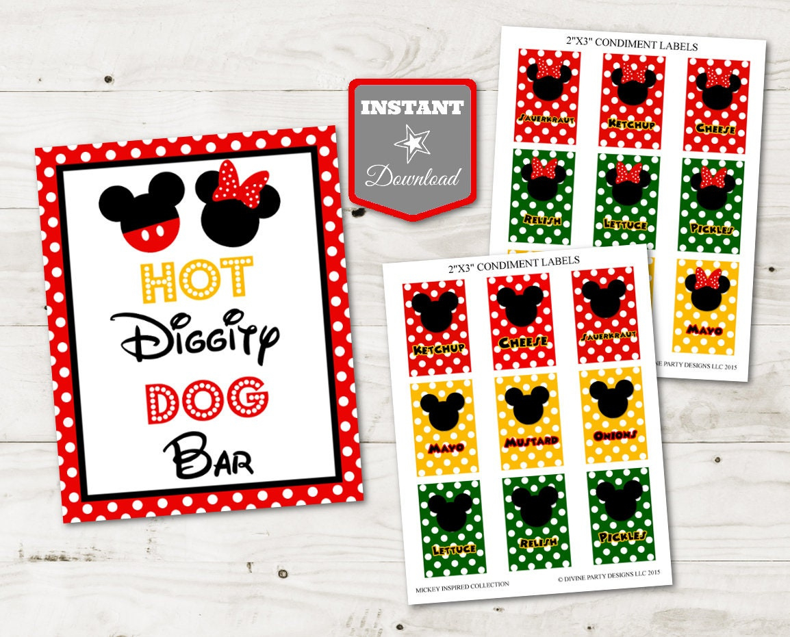 Instant Download Mouse Hot Diggity Dog Bar Printable 5X7 And 8X10 intended for Hot Diggity Dog Bar Sign Free Printable