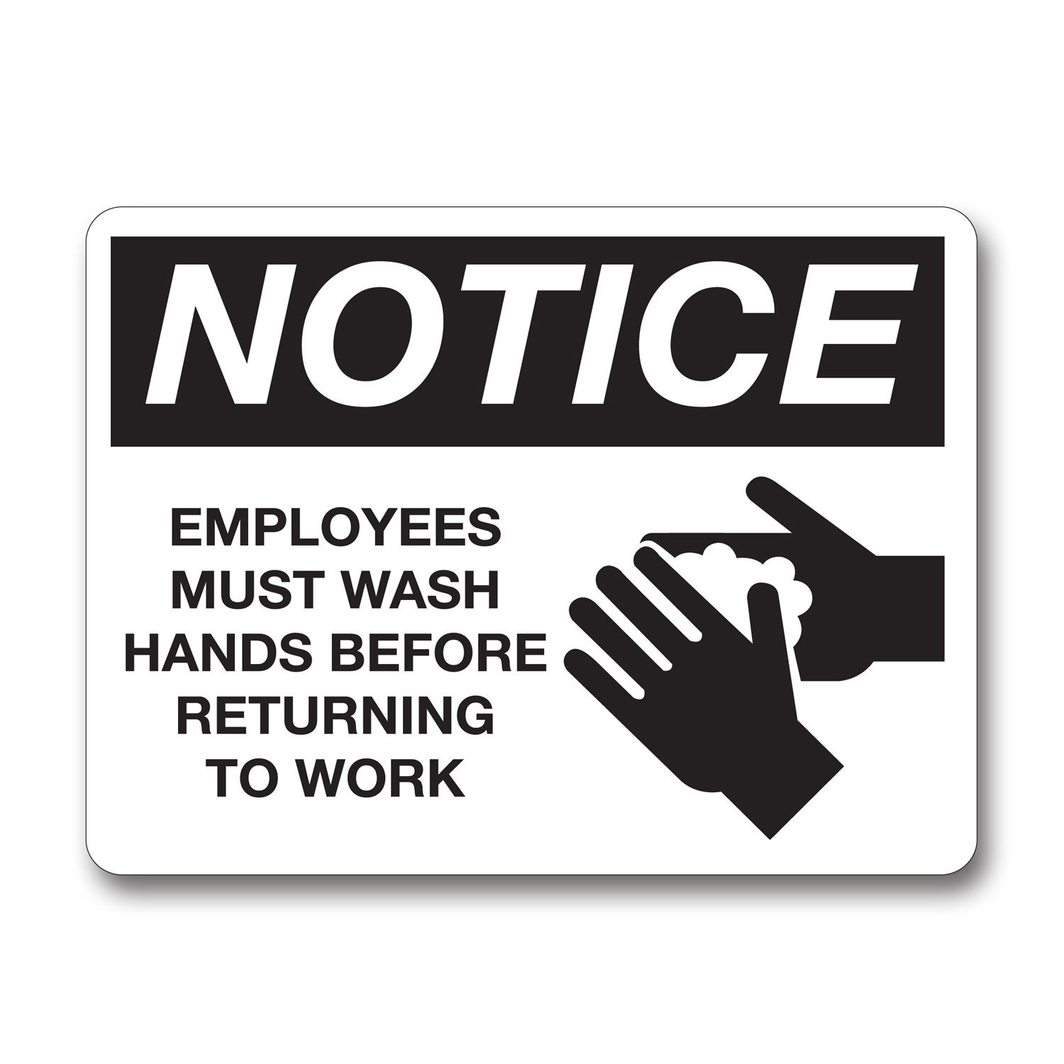 Is8001 - Employee&amp;#039;S Must Wash Hands Notice Sign - Palmer Fixture pertaining to Printable Employees Must Wash Hands Sign