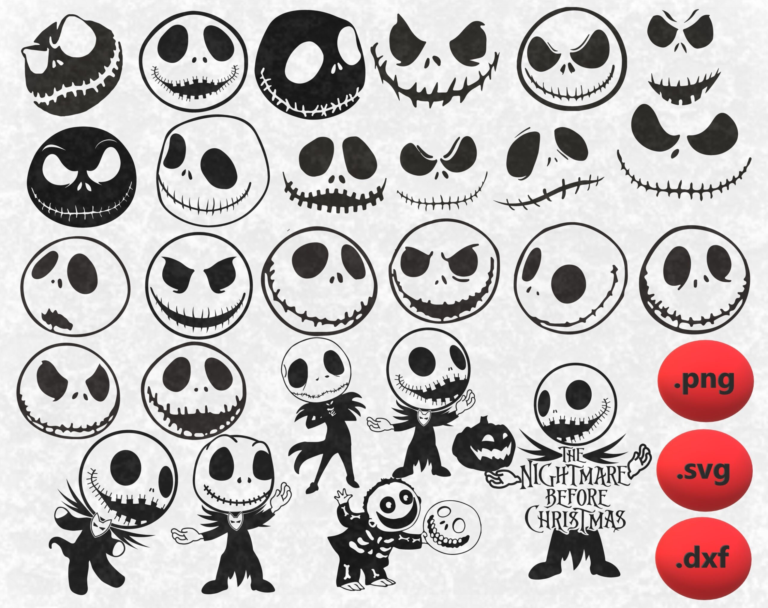 Jack Skellington Svg Png Dxf, Alptraum Svg, Jack Skellington Alptraum Vor Weihnachten Schnittdatei, Jack Skellington Clipart, Cricut pertaining to Jack Skellington Printable Face