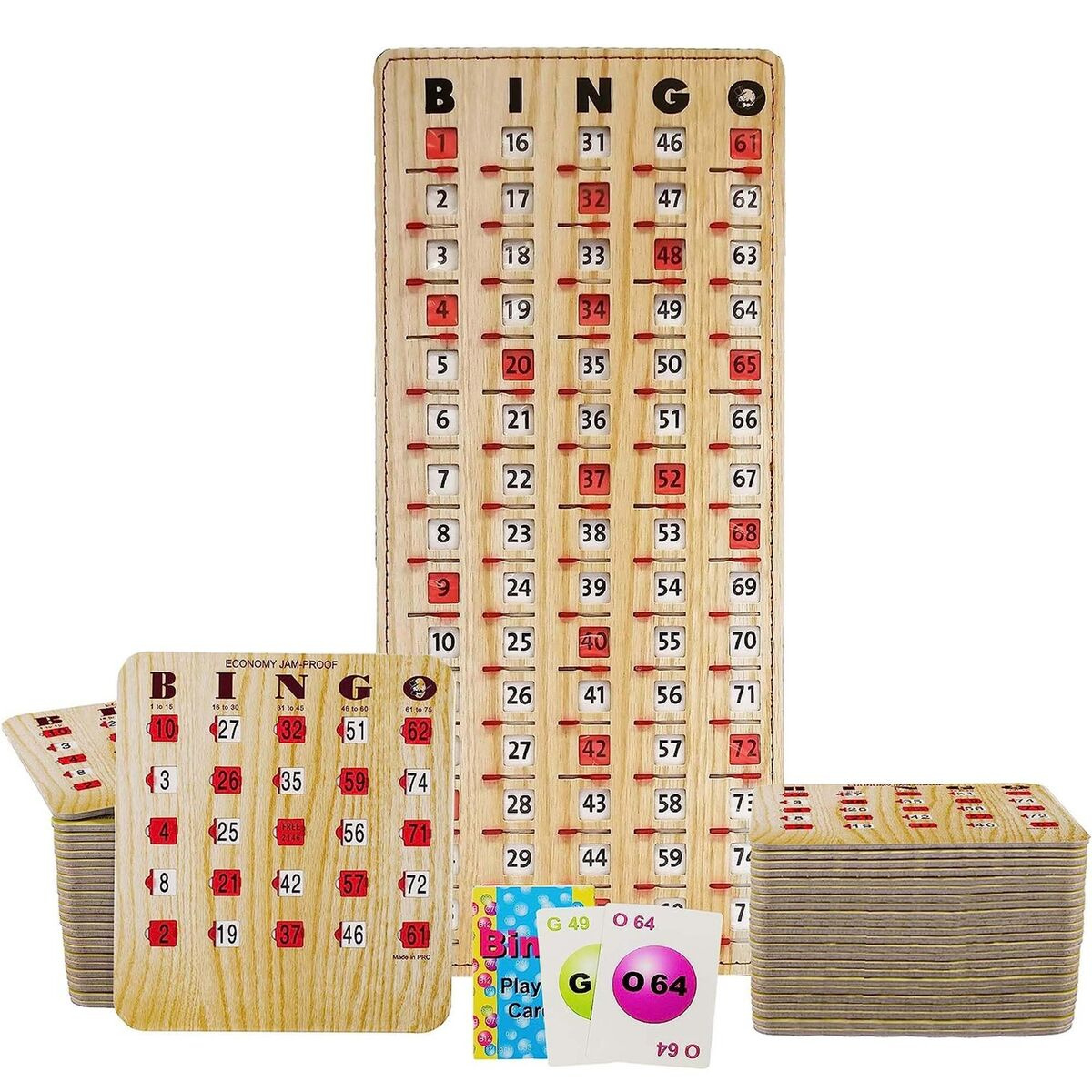 Jam-Proof Bingo Cards With Sliding Windows, 50 Reusable Bingo for Bingo Cards Slide Windows