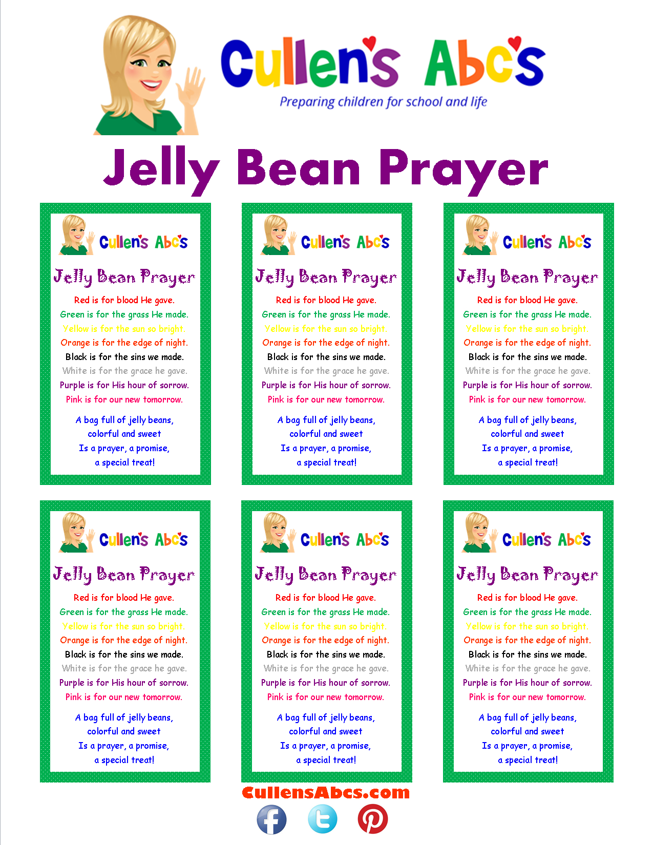 Jelly Bean Prayer | Free Children&amp;#039;S Videos &amp;amp; Activities in Free Printable Jelly Bean Prayer