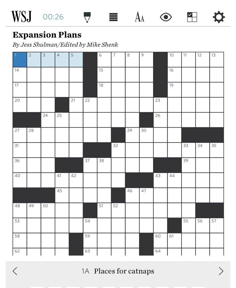 Jess Shulman On X: &amp;quot;I Have Today&amp;#039;S Wsj Crossword Puzzle! My First in Wsj Crossword Today Free Printable