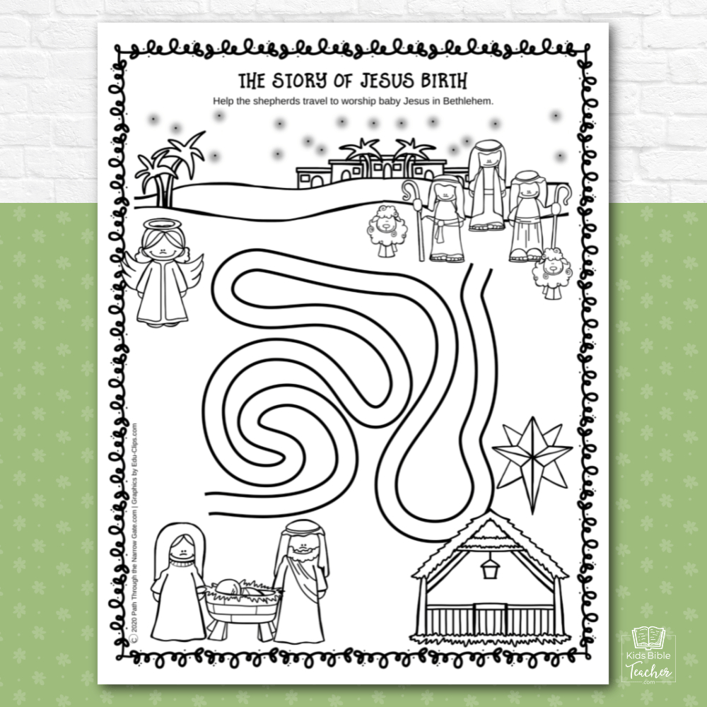 Jesus Birth Activity Pages - Kids Bible Teacher throughout Printable Birth of Jesus Worksheets