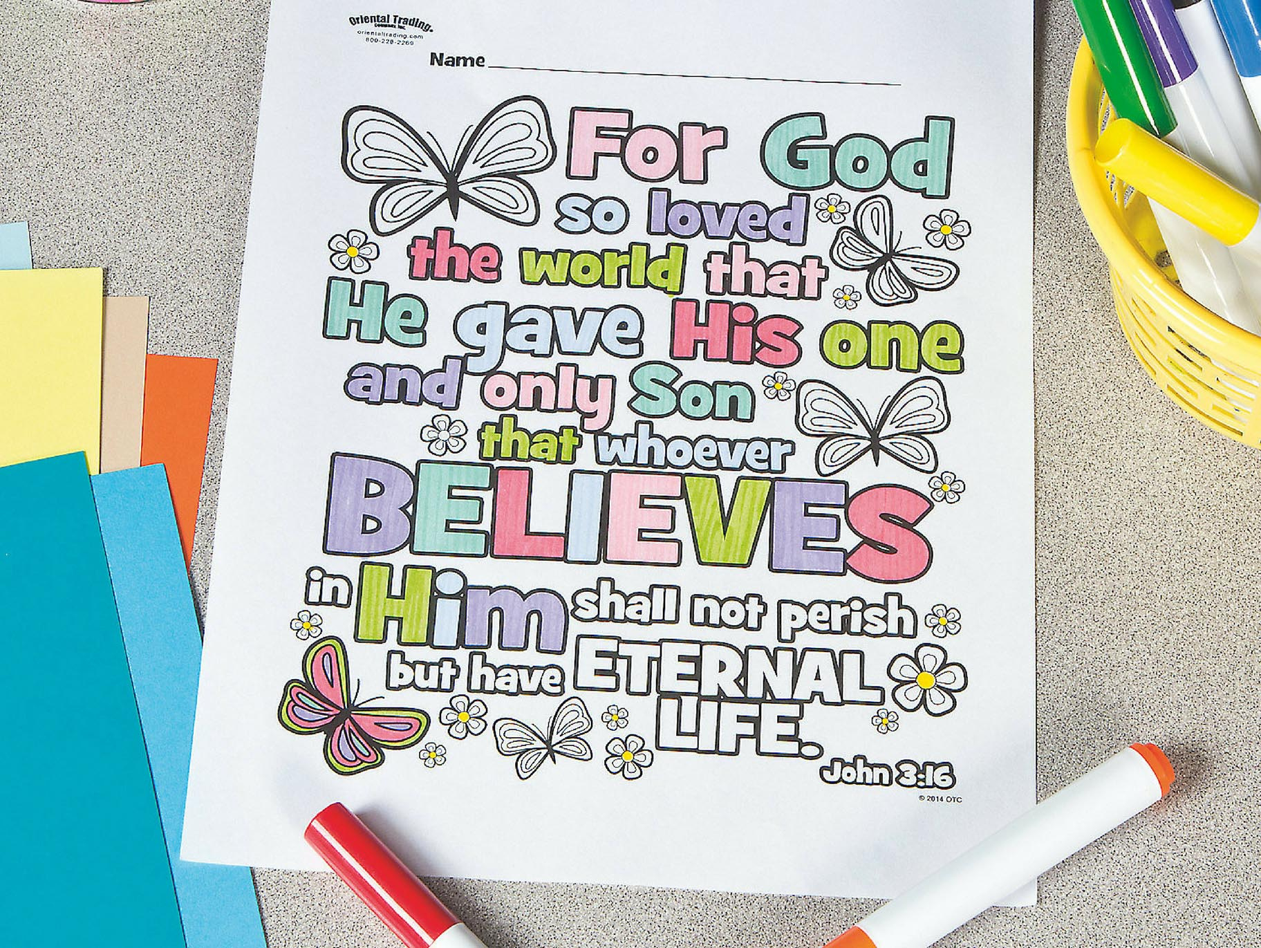 John 3:16 Free Printable Coloring Page | Fun365 with regard to John 3 16 Printable