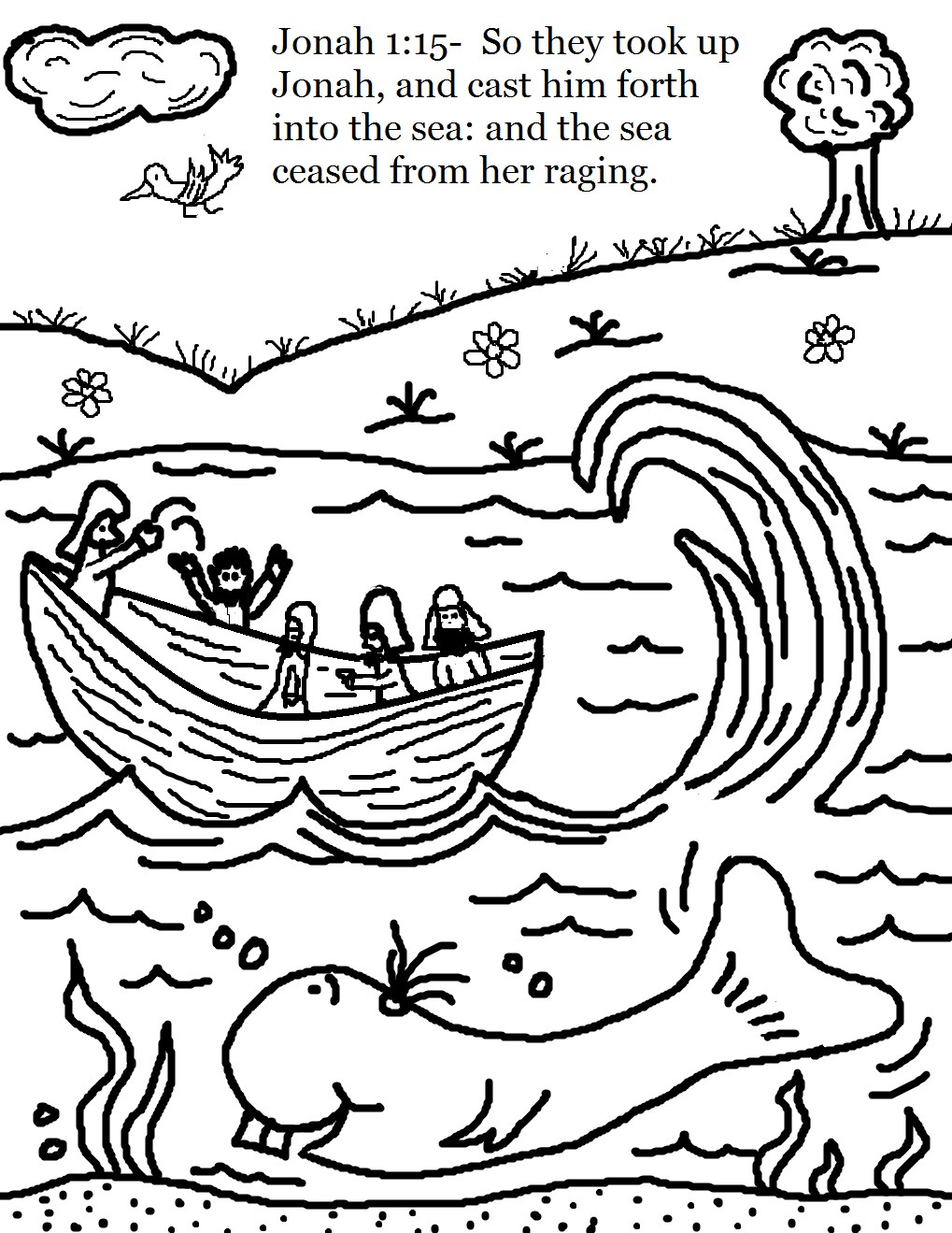 Jonah And The Whale Coloring Pages with Free Printable Coloring Pages of Jonah and the Whale