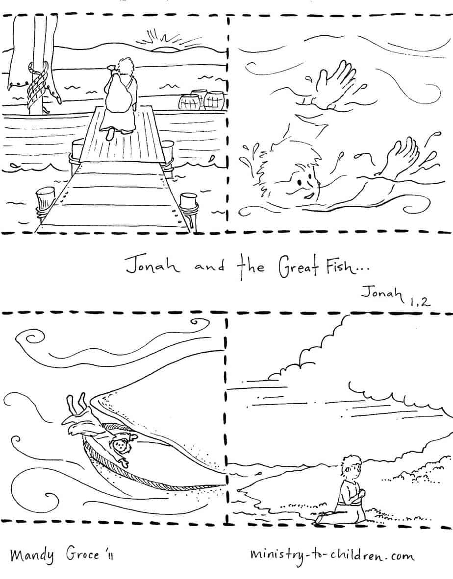 Jonah And The Whale Coloring Pages with Free Printable Jonah And The Whale Coloring Page