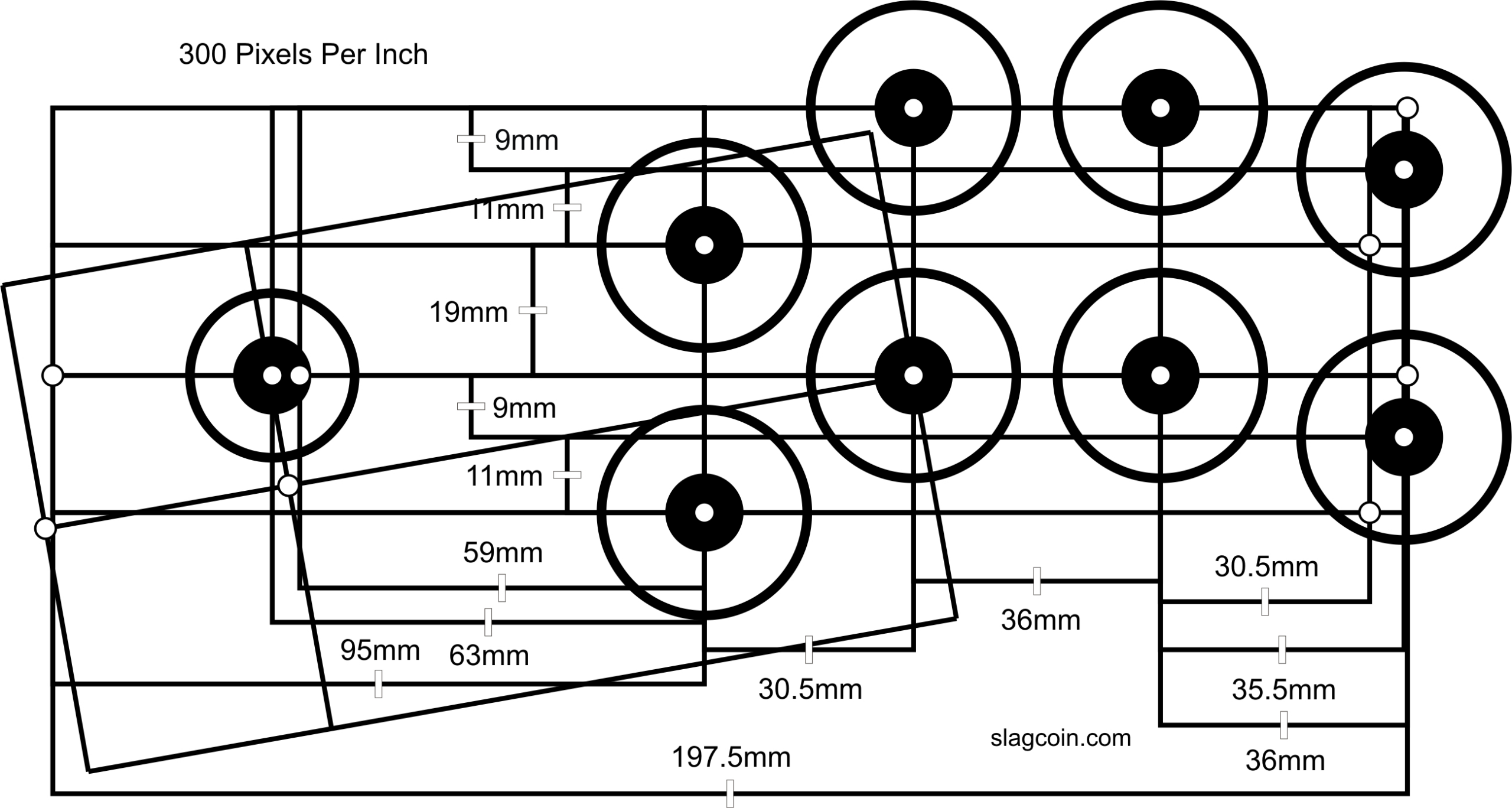 Joystick Controller - Panel Layout for Printable Arcade Button Layout