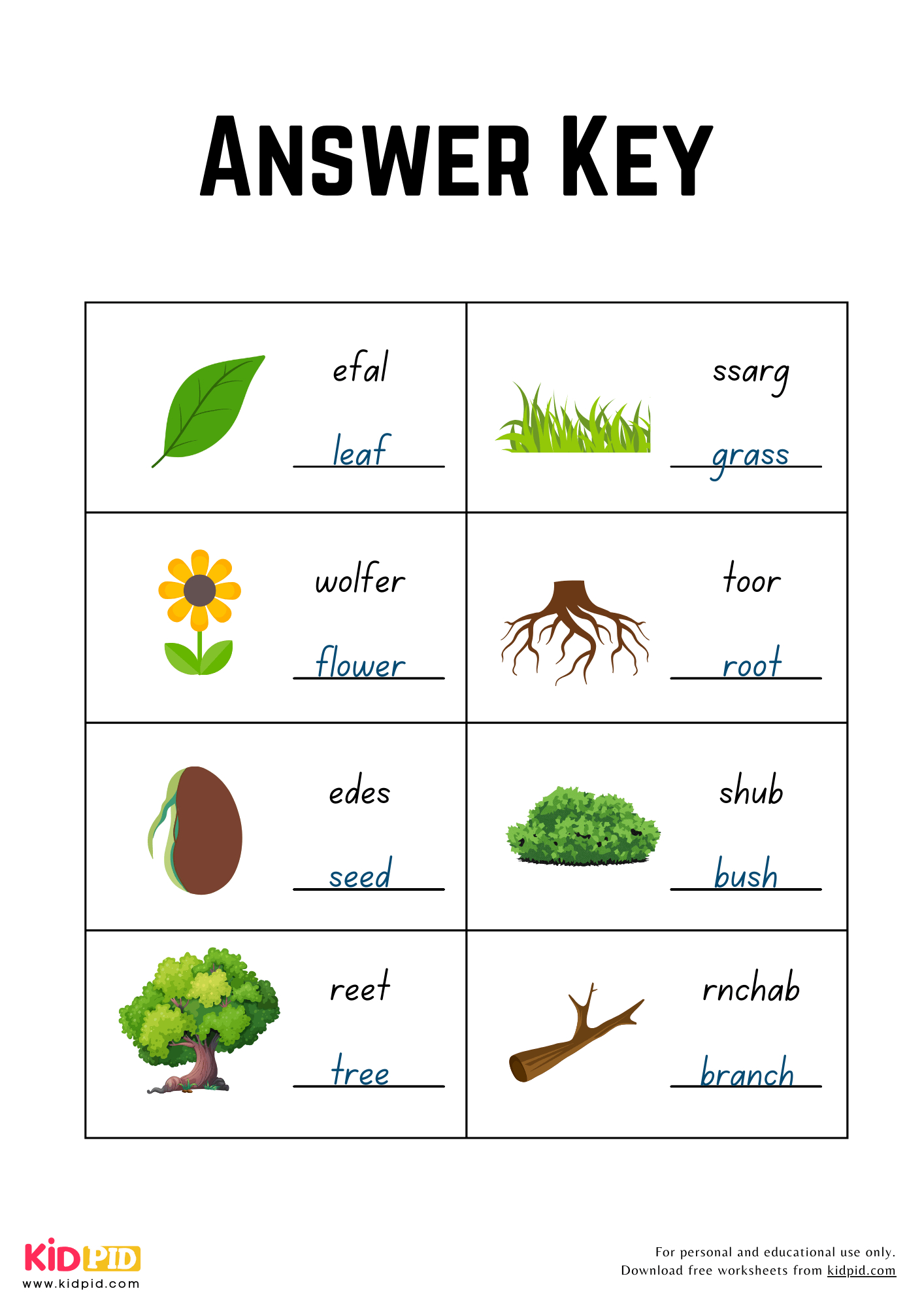 Jumbled Plant Words Worksheet For Grade 3 - Kidpid in Vocabulary Printable Worksheets For Grade 3