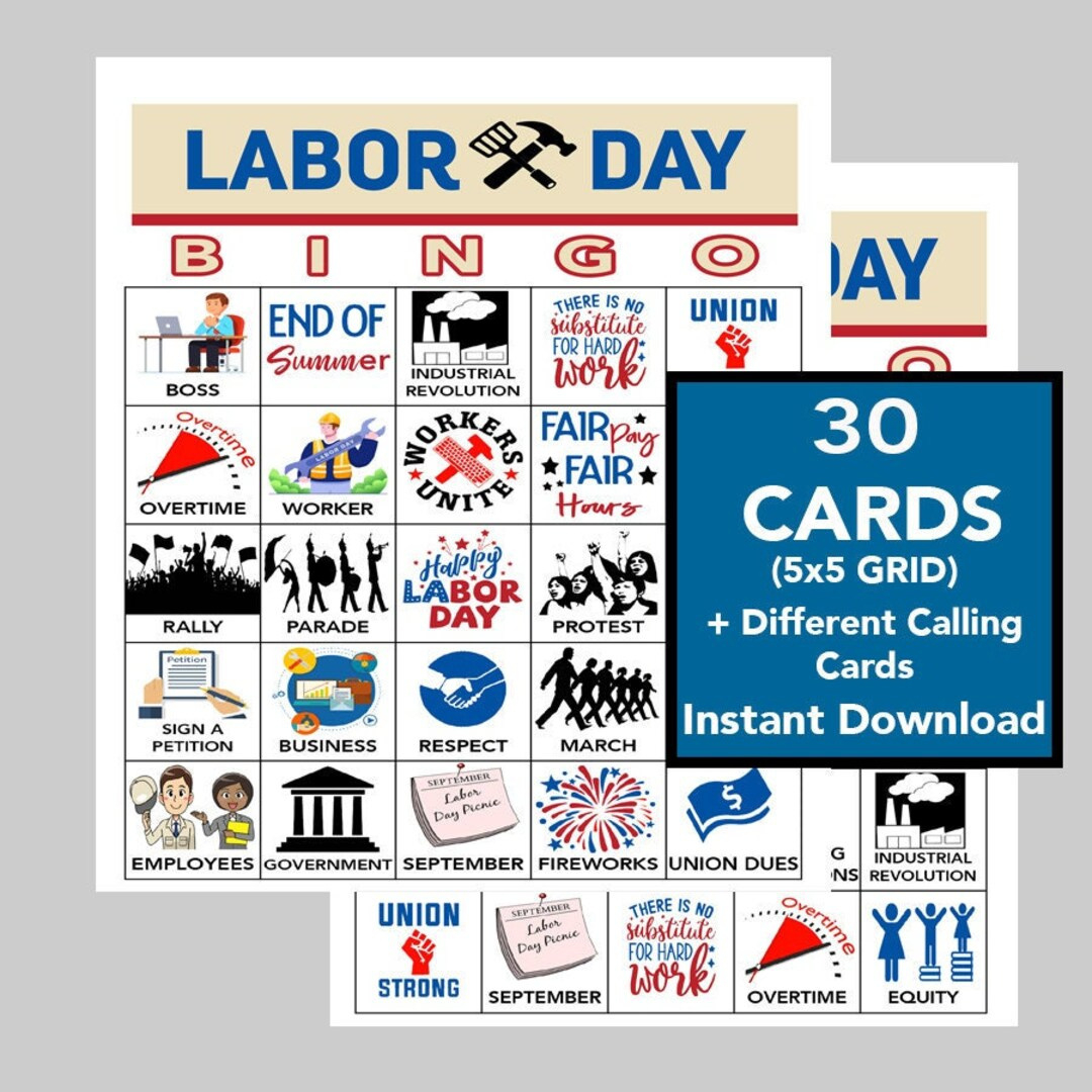 Labor Day Game, Party Game, Labor Day Bingo Game, Labor Day with regard to Labor Day Bingo Free Printable