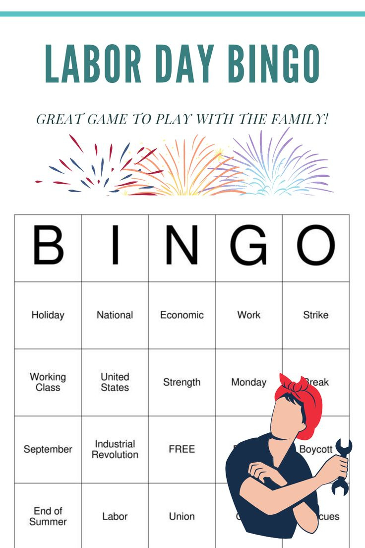 Labor Day Weekend Party Bingo intended for Labor Day Bingo Free Printable