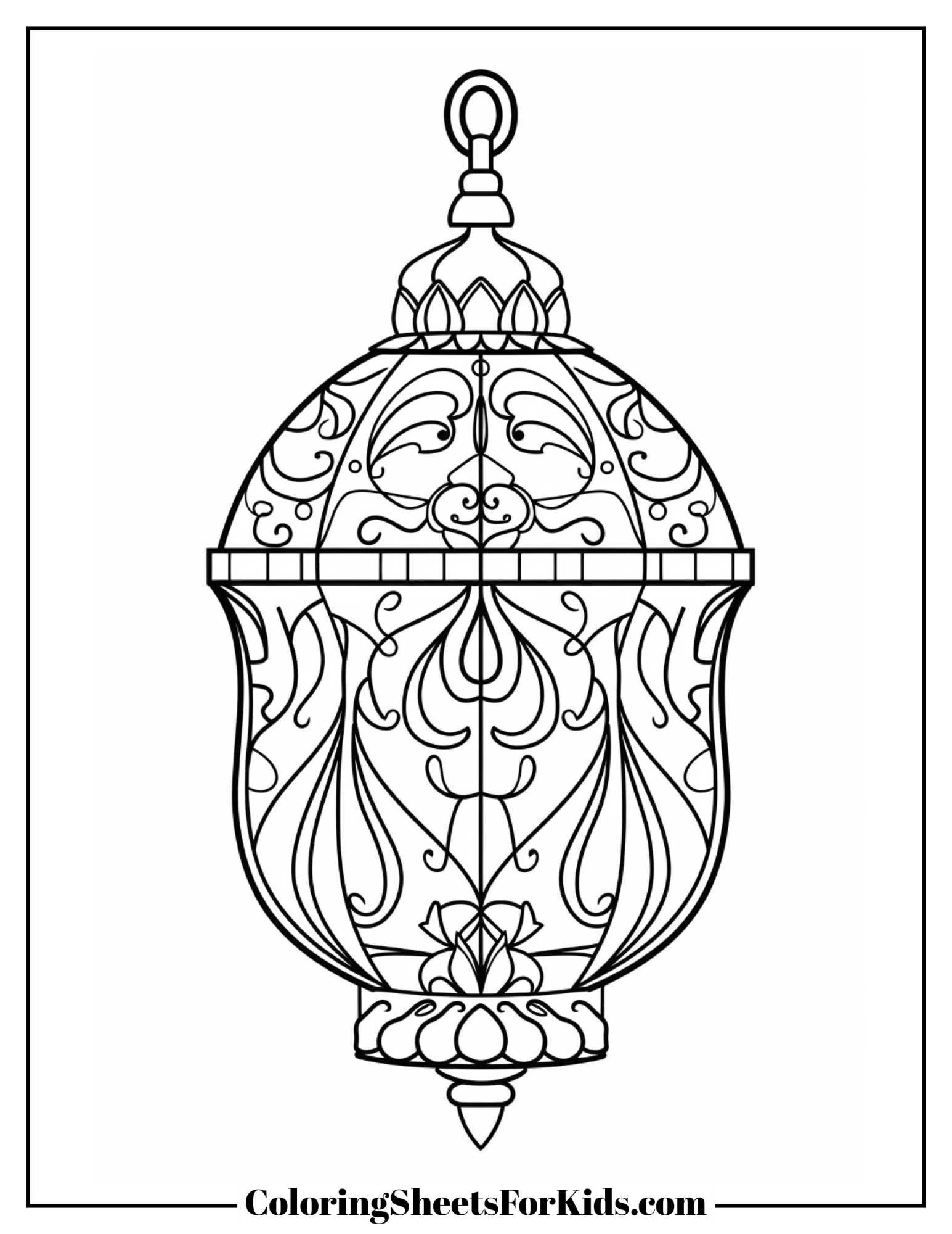 Lantern Coloring Pages (Free Printable) - Coloring Sheets For Kids pertaining to Printable Ramadan Lantern Coloring Page