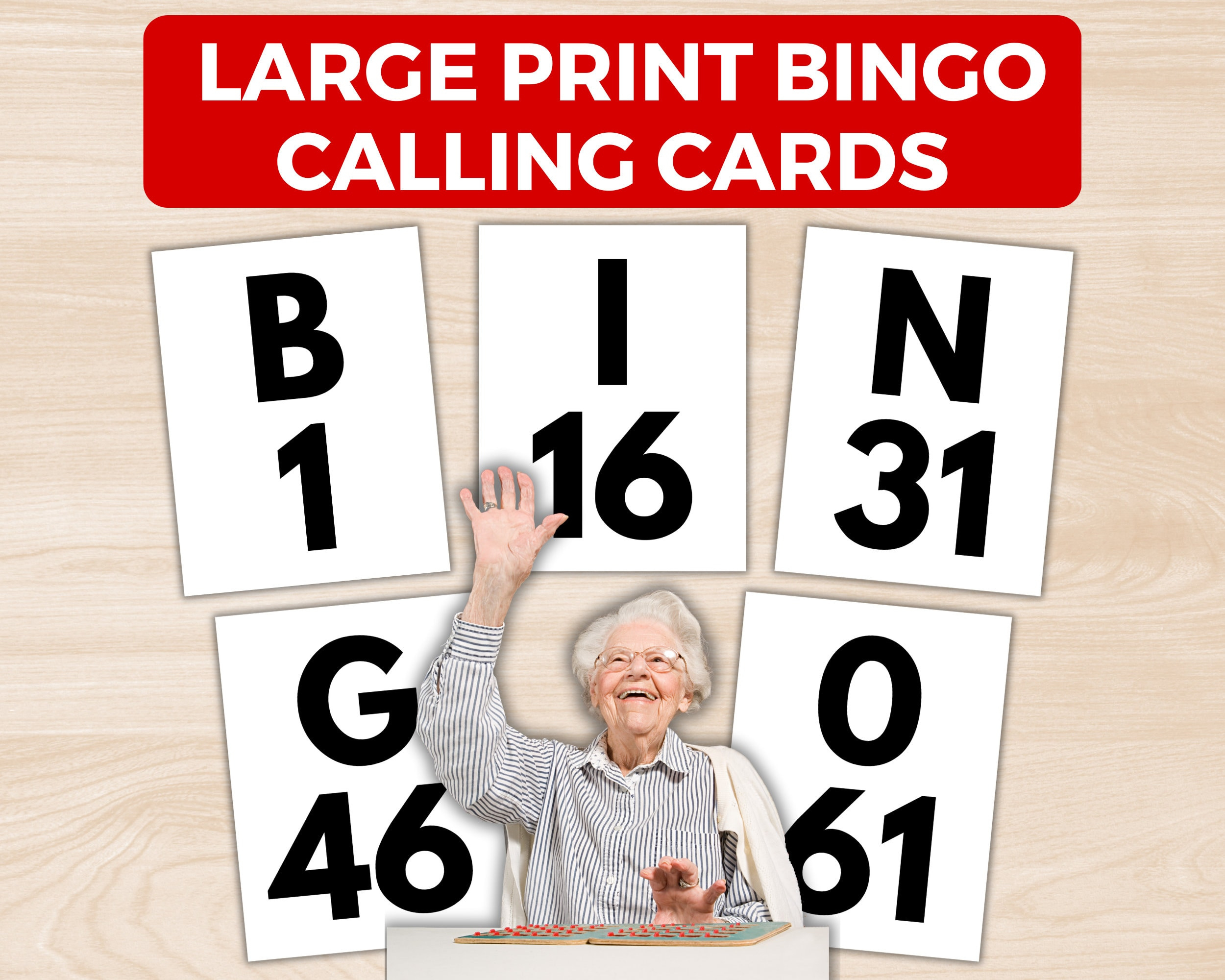 Large Print Bingo Calling Cards, Bingo Calling Cards For Seniors with regard to Large Bingo Cards For Seniors