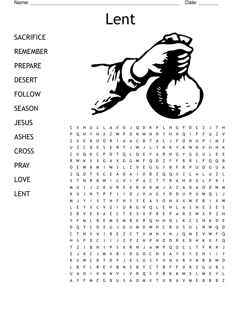 Lent Word Search - Wordmint pertaining to Lent Word Search Free Printable