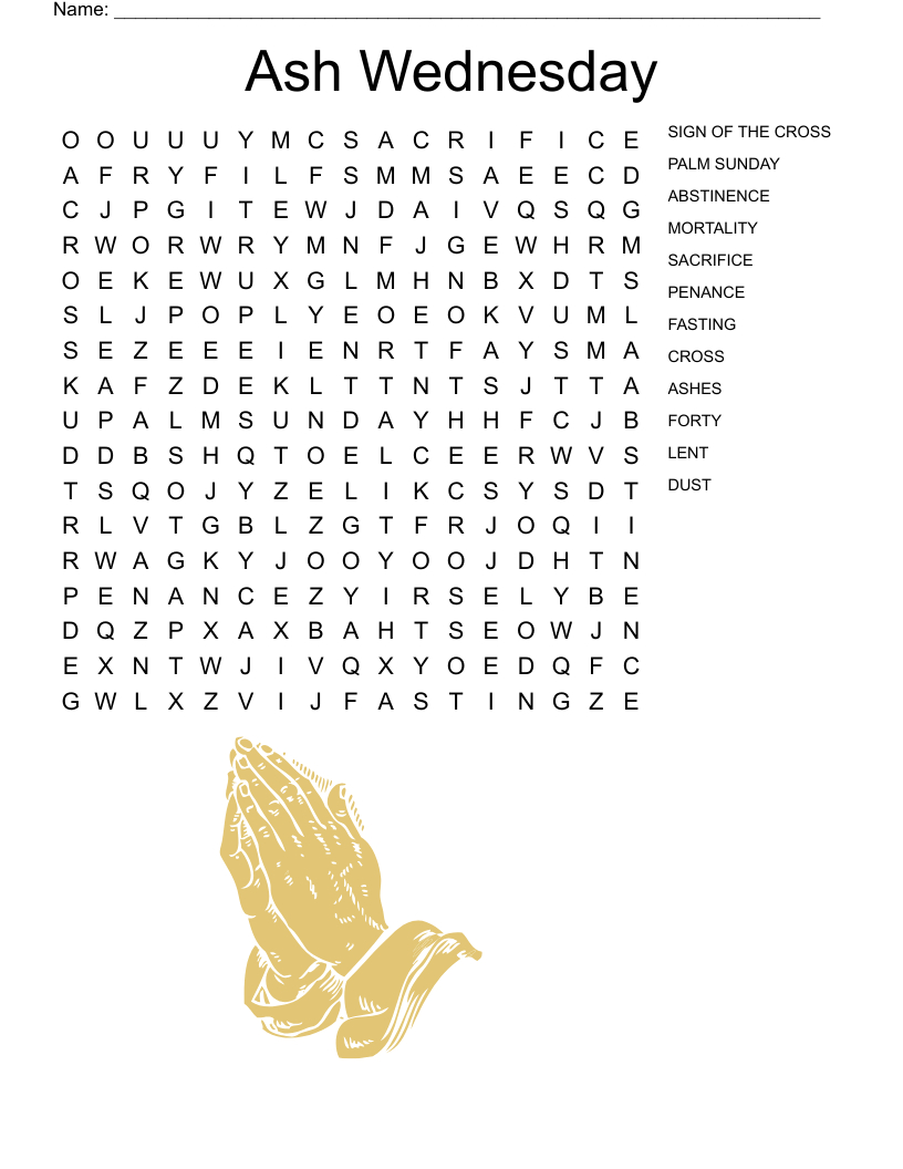 Lent Word Search - Wordmint throughout Lent Word Search Free Printable