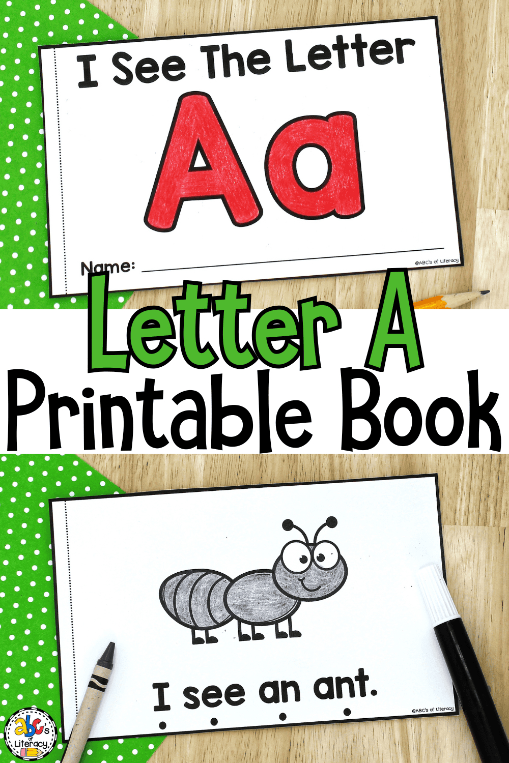 Letter A Book with Free Printable Abc Books
