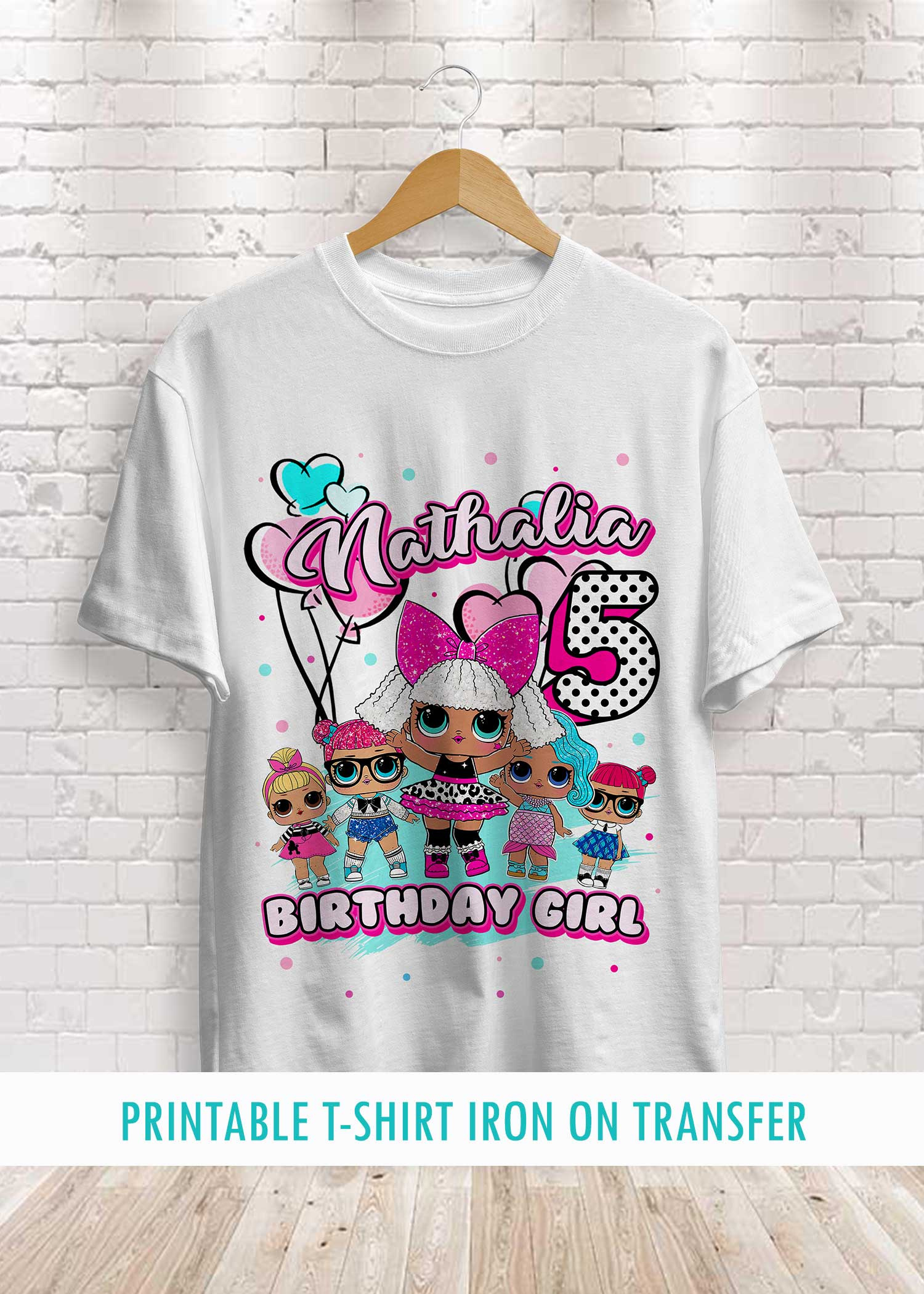 Lol Surprise Dolls Birthday Shirt Iron On Transfer | Personalized for Printable Lol Surprise Birthday Shirt