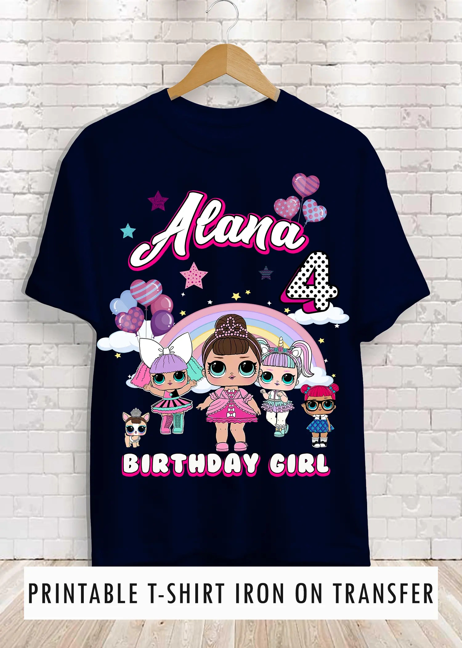 Lol Surprise Girl Birthday Shirt Printable Transfer Design throughout Printable Lol Surprise Birthday Shirt