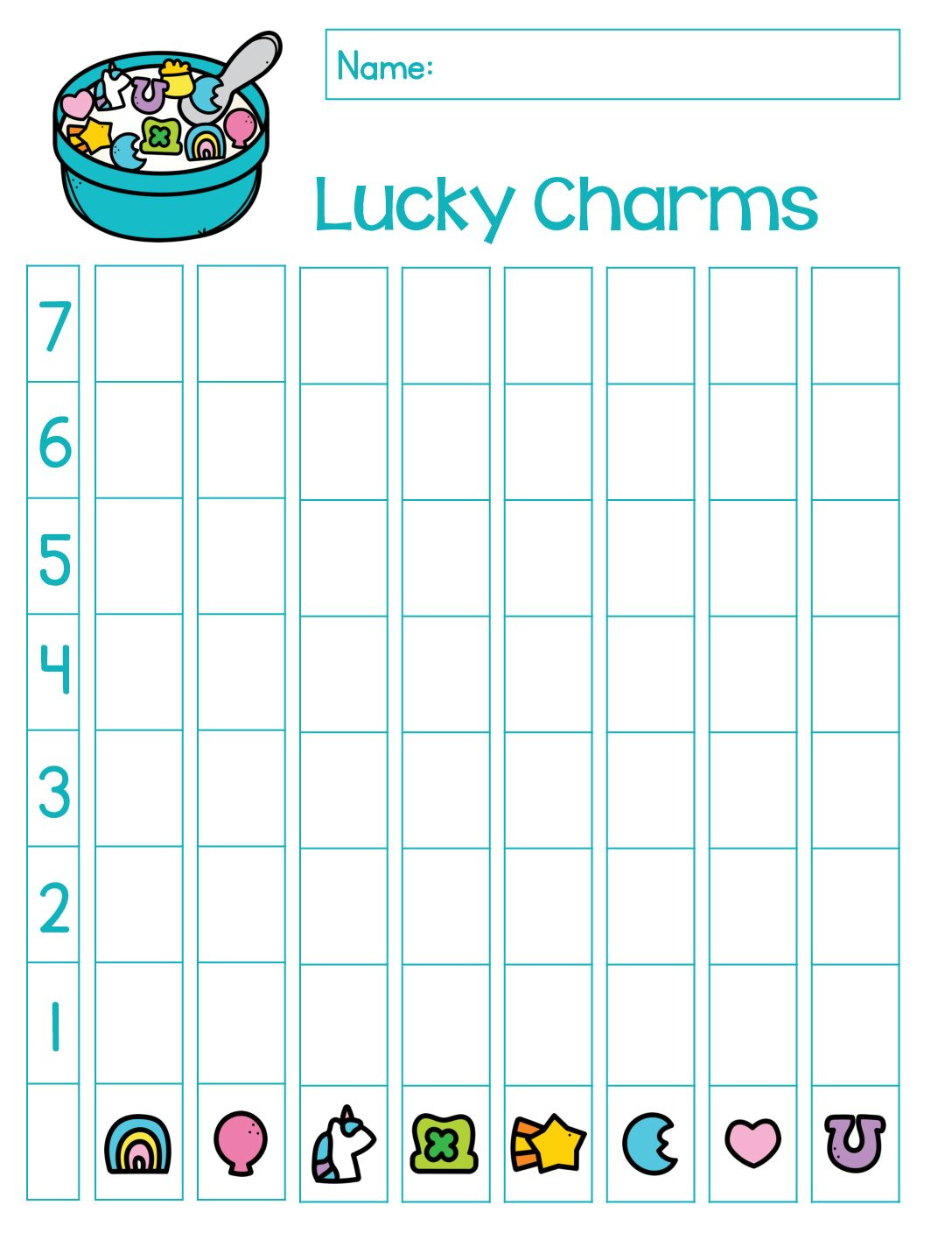 Lucky Charms Graphing Activity - Ms. Stephanie&amp;#039;S Preschool regarding Free Lucky Charms Graphing Printable