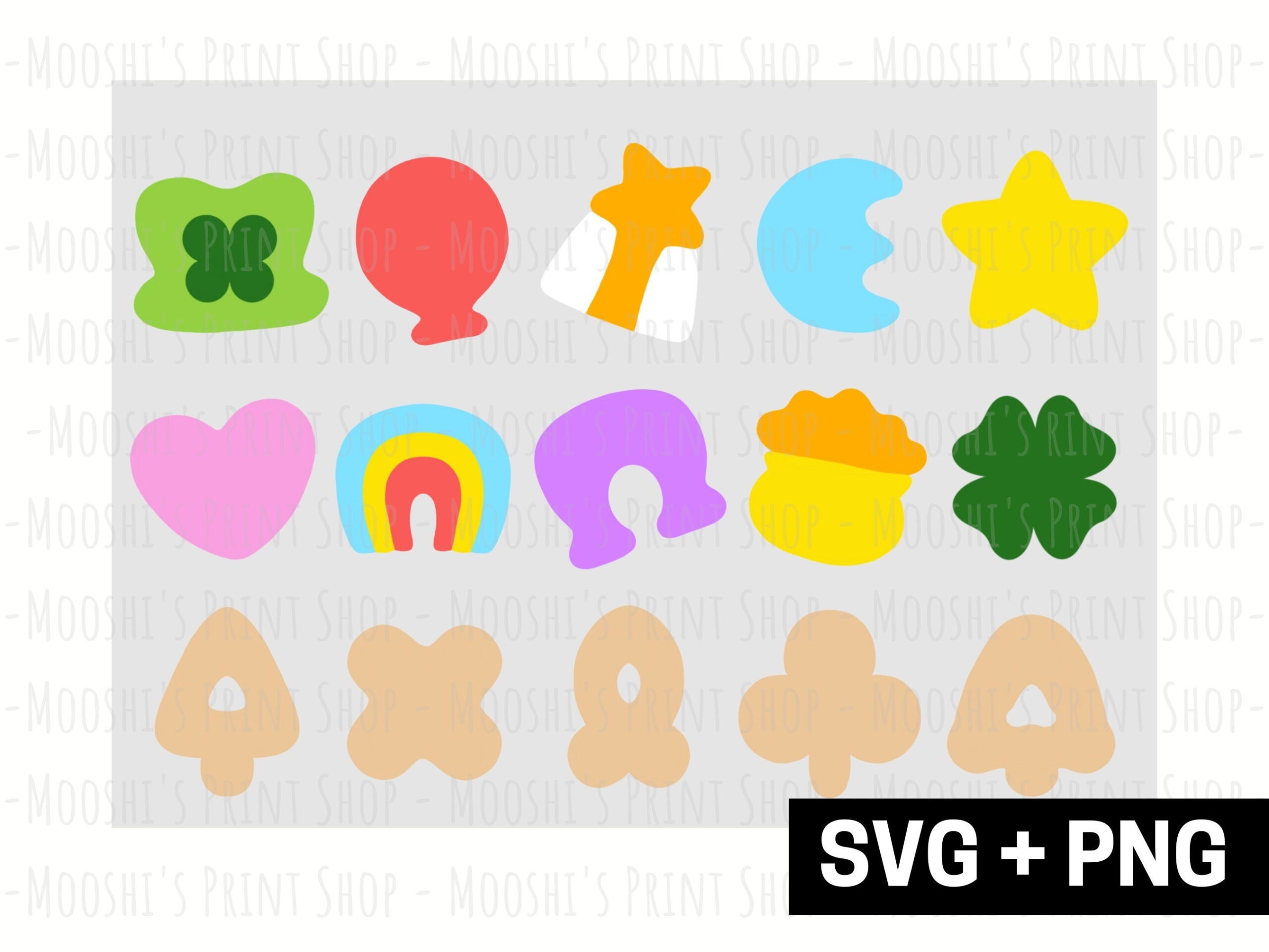 Lucky Charms Svg Image, Marshmallow Puffs Cereal Design Graphics inside Lucky Charms Marshmallows Printable