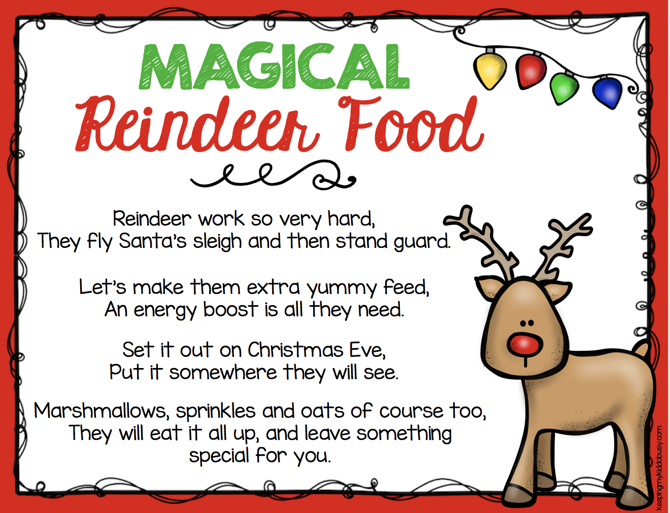 Magical Reindeer Food Freebie — Keeping My Kiddo Busy in Free Printable For Reindeer Food