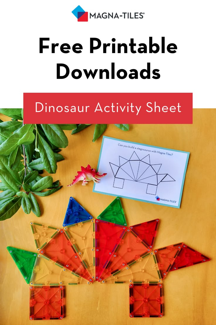 Magna-Tiles® Free Printable Downloads: Dinosaur Activity Sheet pertaining to Free Magna Tile Printables