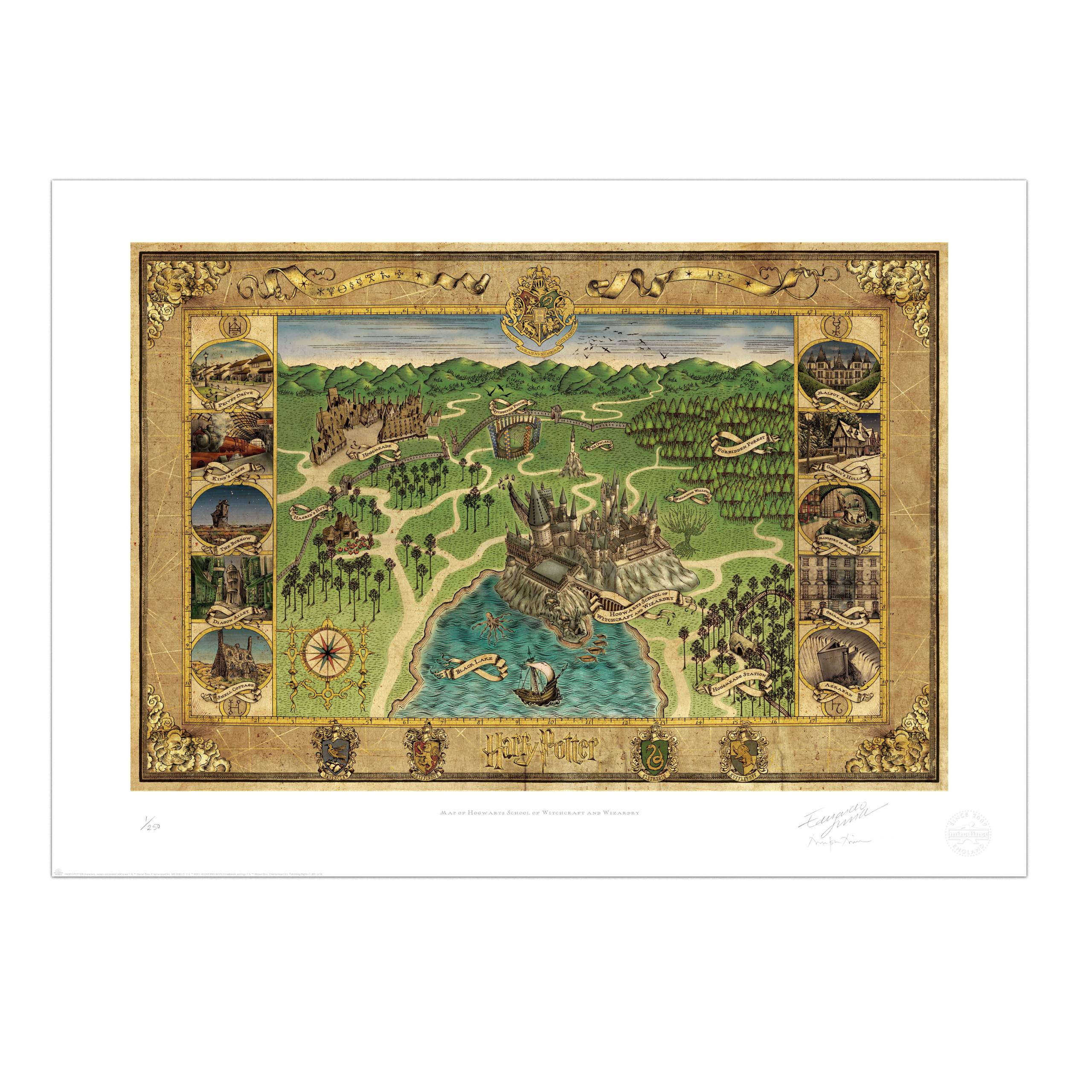 Map Of Hogwarts School Of Witchcraft And Wizardry - Minalima in Printable Map of Hogwarts