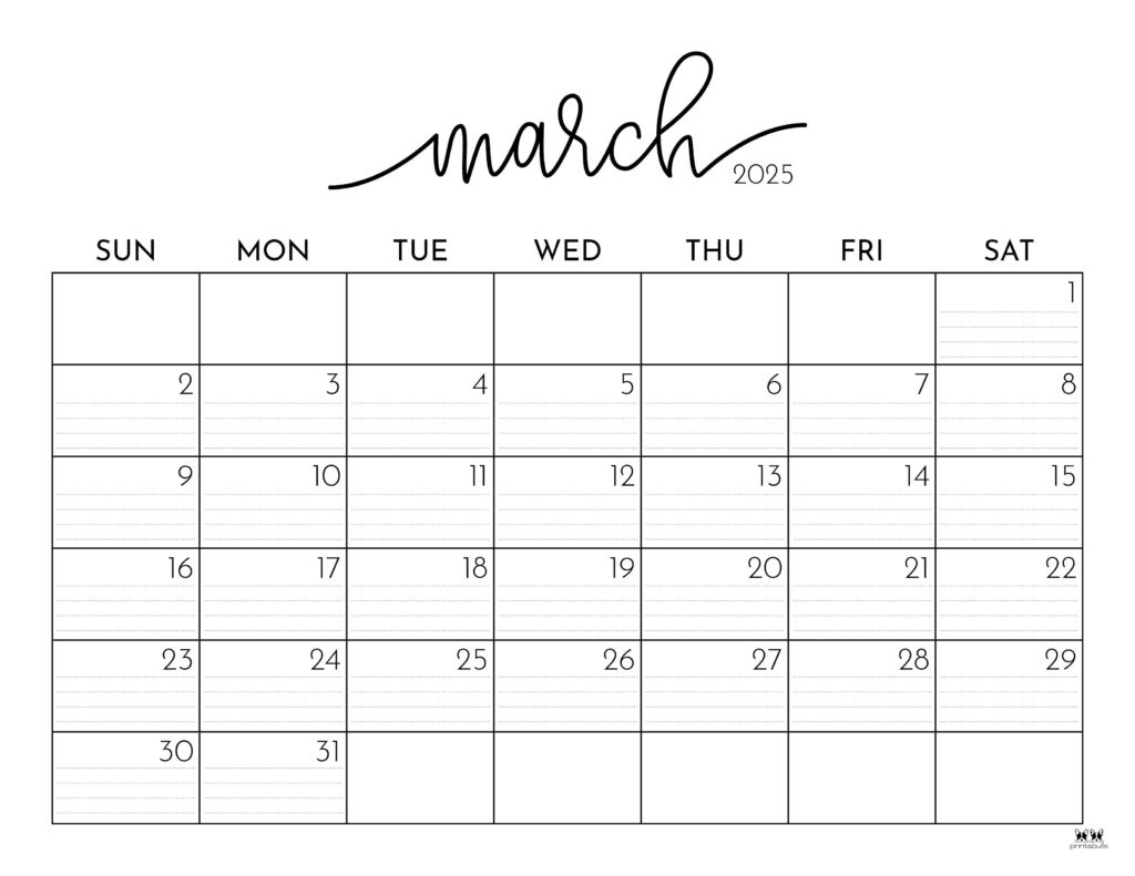 March 2025 Calendars - 107 Free Printables | Printabulls pertaining to Free March Printable Calendar 2025